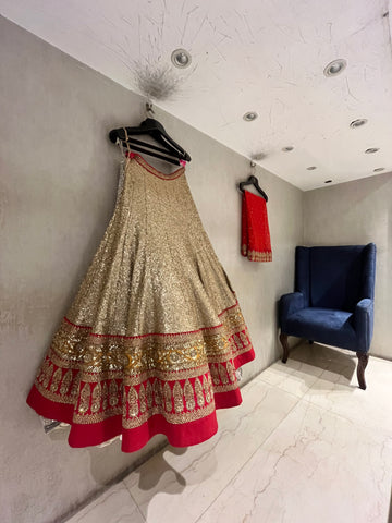 Full Glam Golden Sequins Lehenga Set