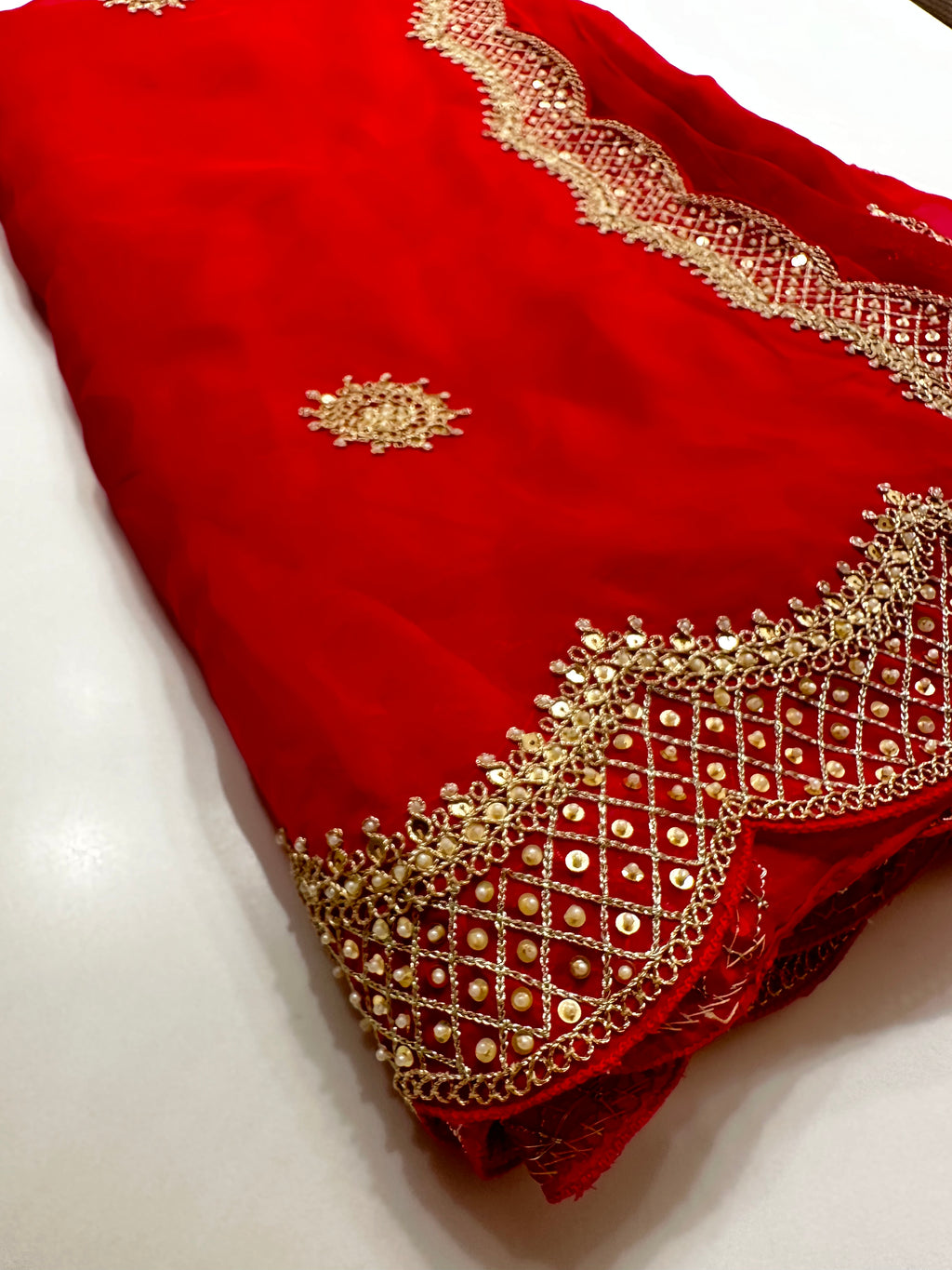 Mahira Red Saree