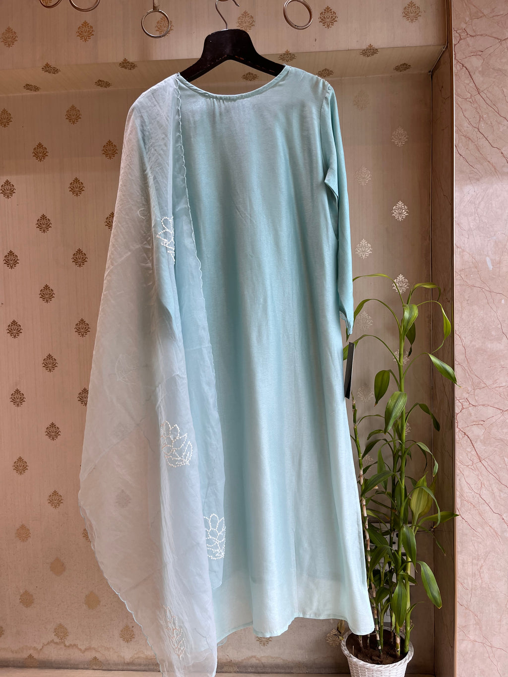 Pastel Blue Staright Suit Set