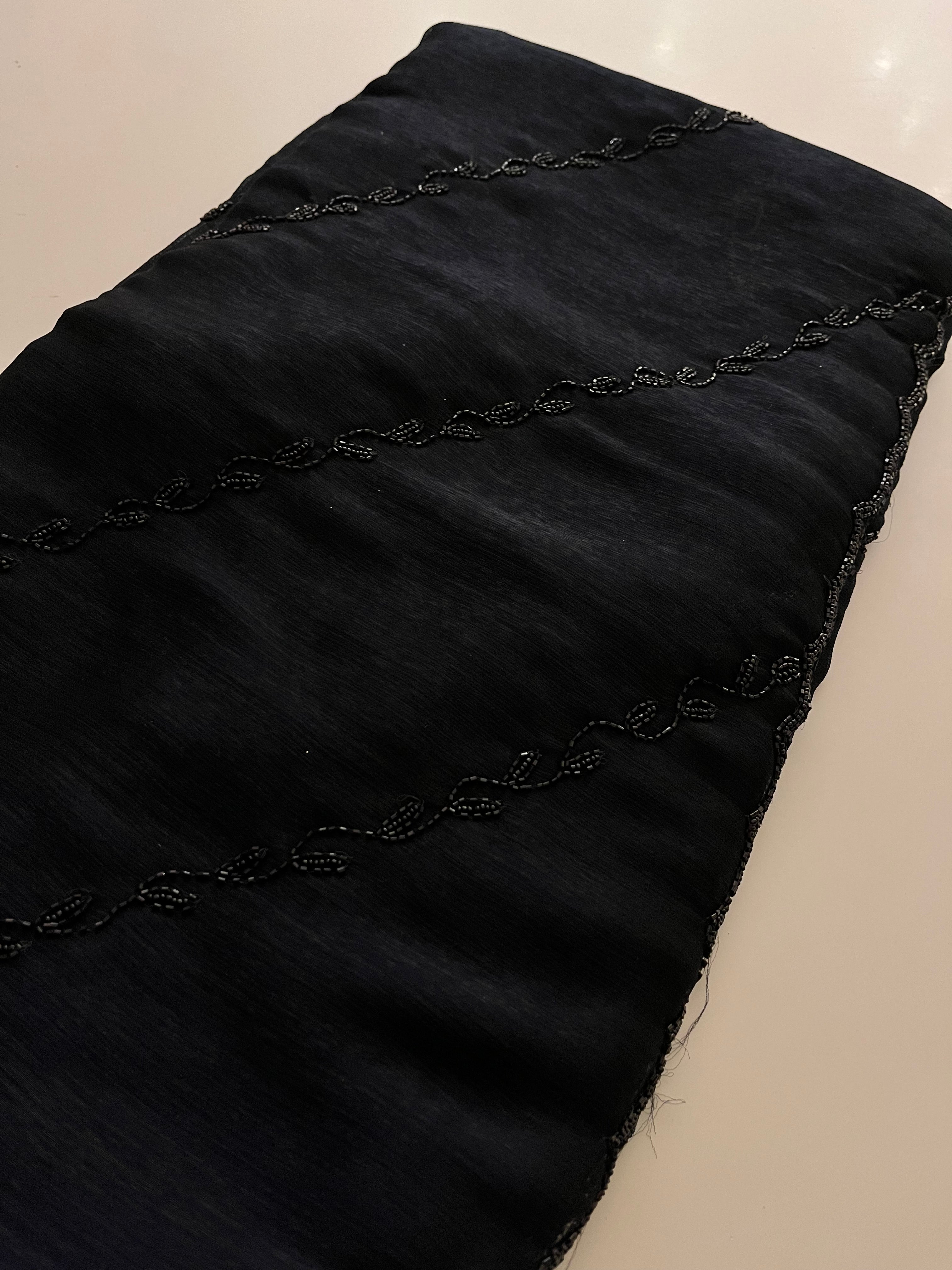 Deep Black Cocktail Saree