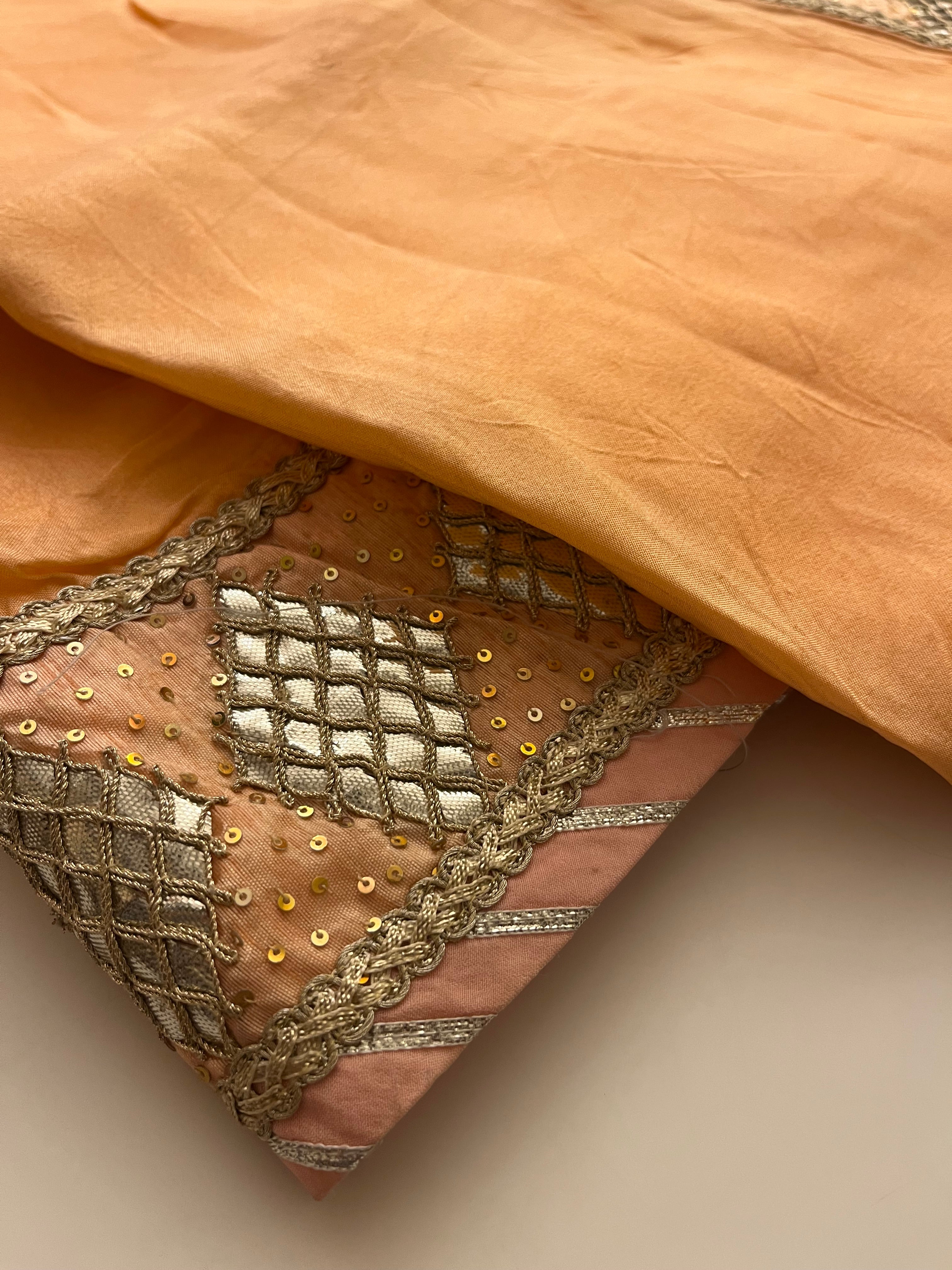 Peach Gotta Patti saree