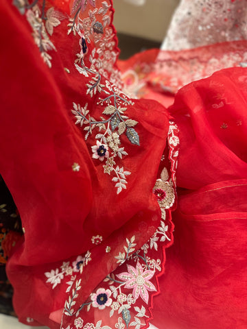 Red Exclusive Pure Organza