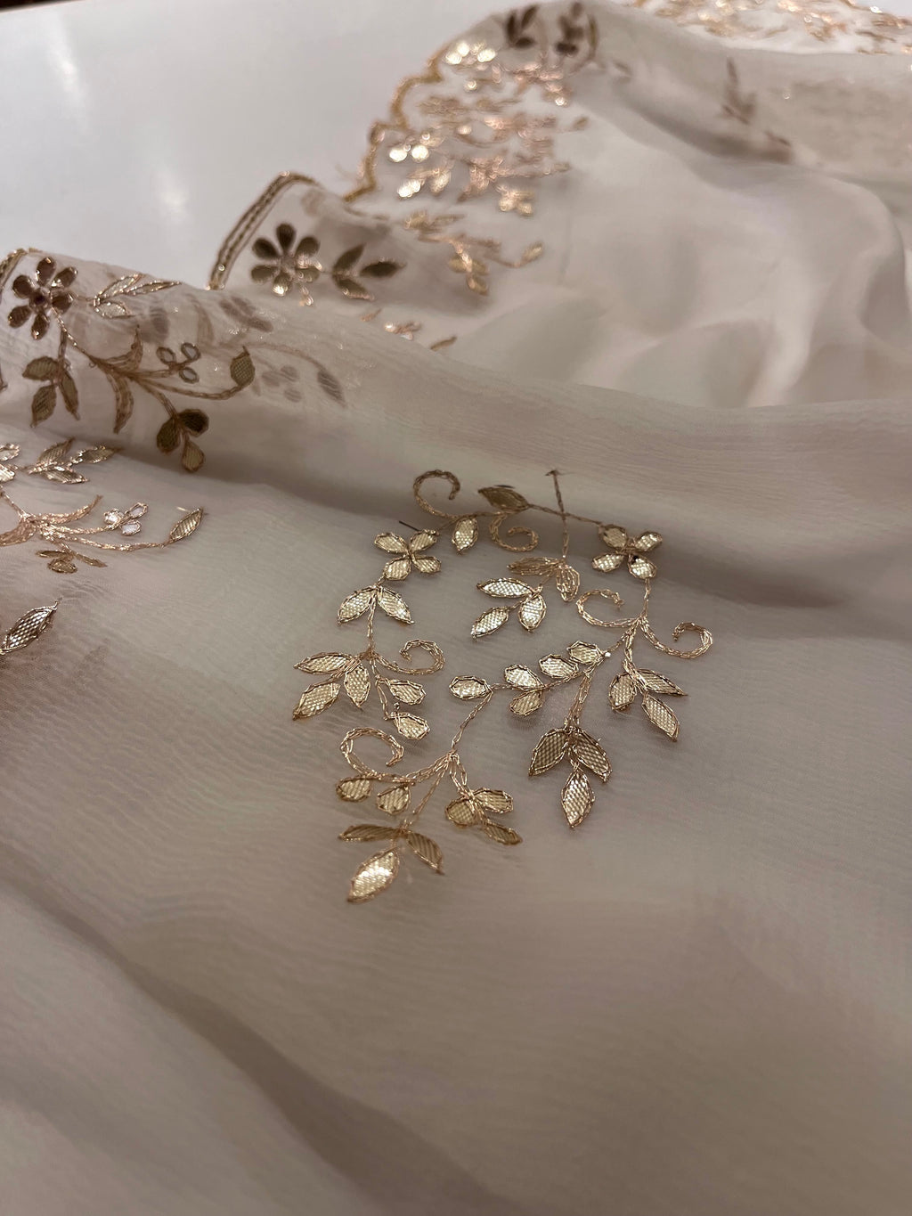 Ivory Traditional Gotta Saree