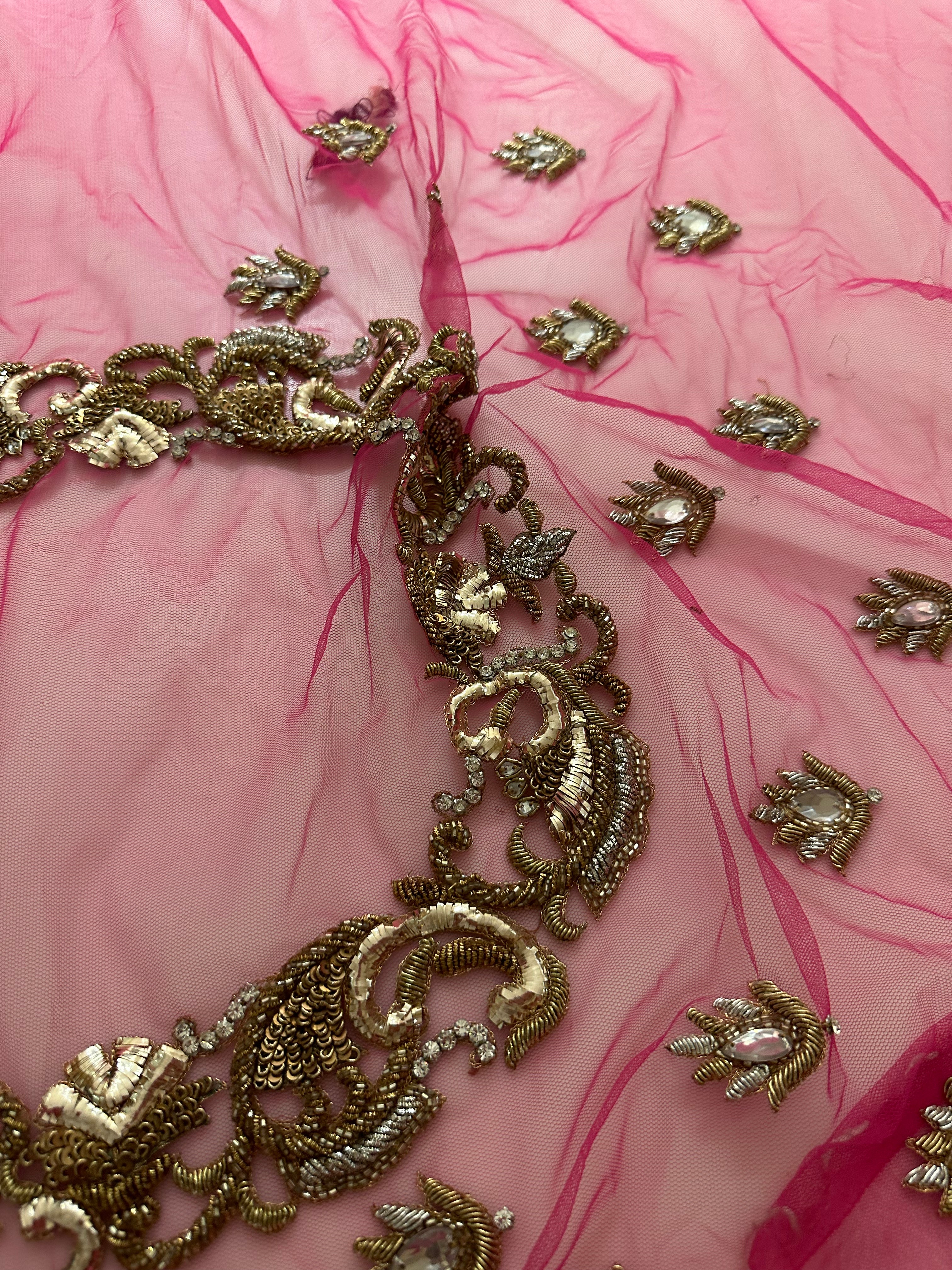 Mango Pure Georgette, heavy Mukesh lehenga