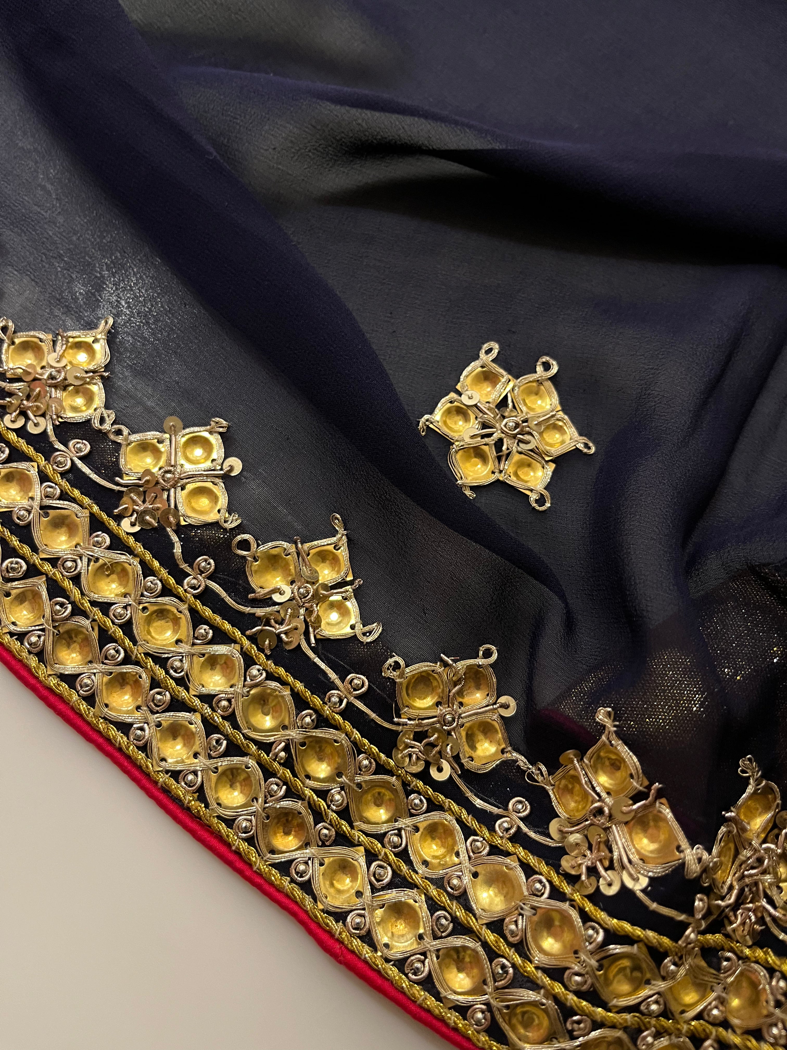 Dark Navy Georgette Saree