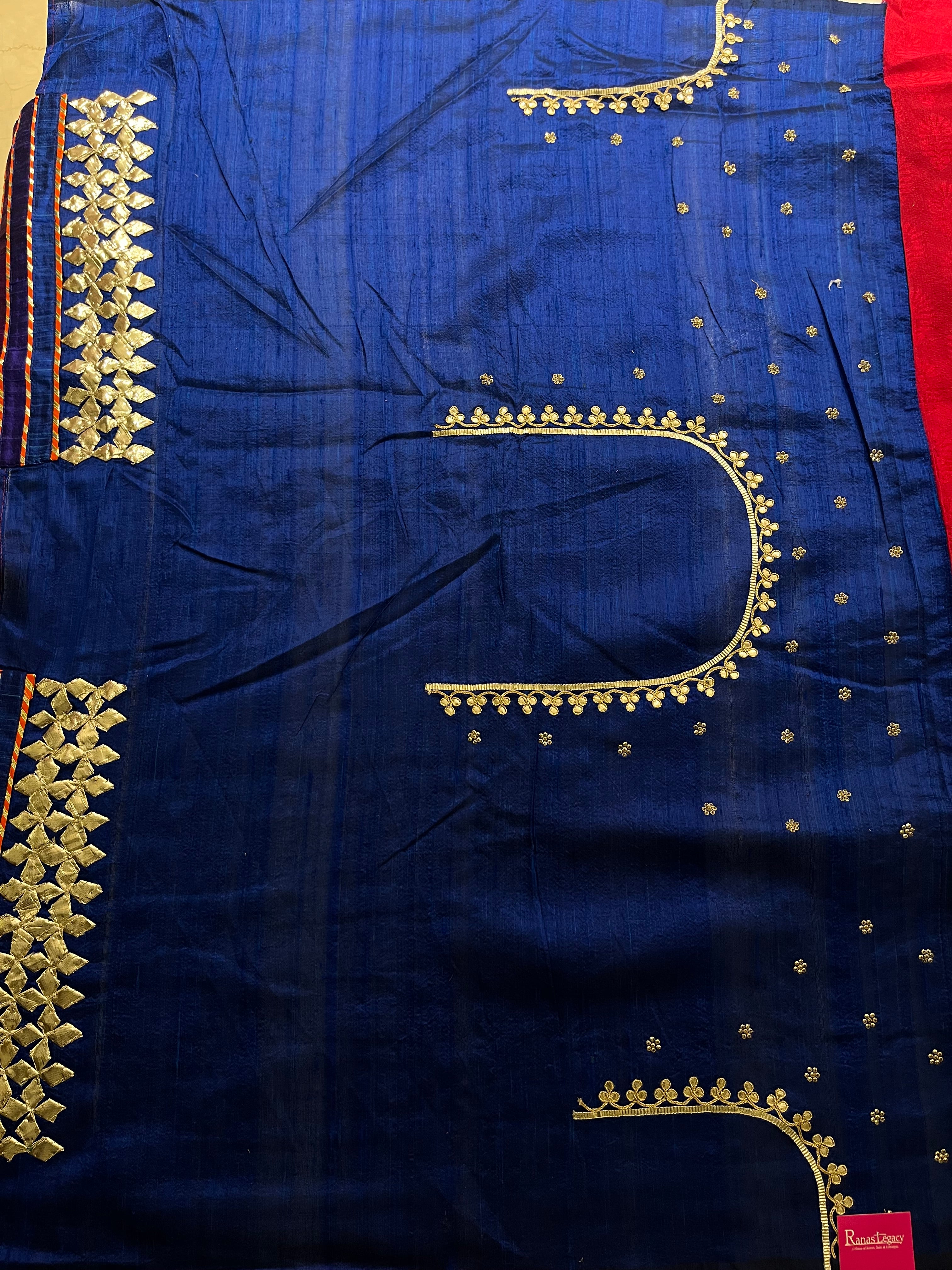traditional kaccha gotta handwork saree