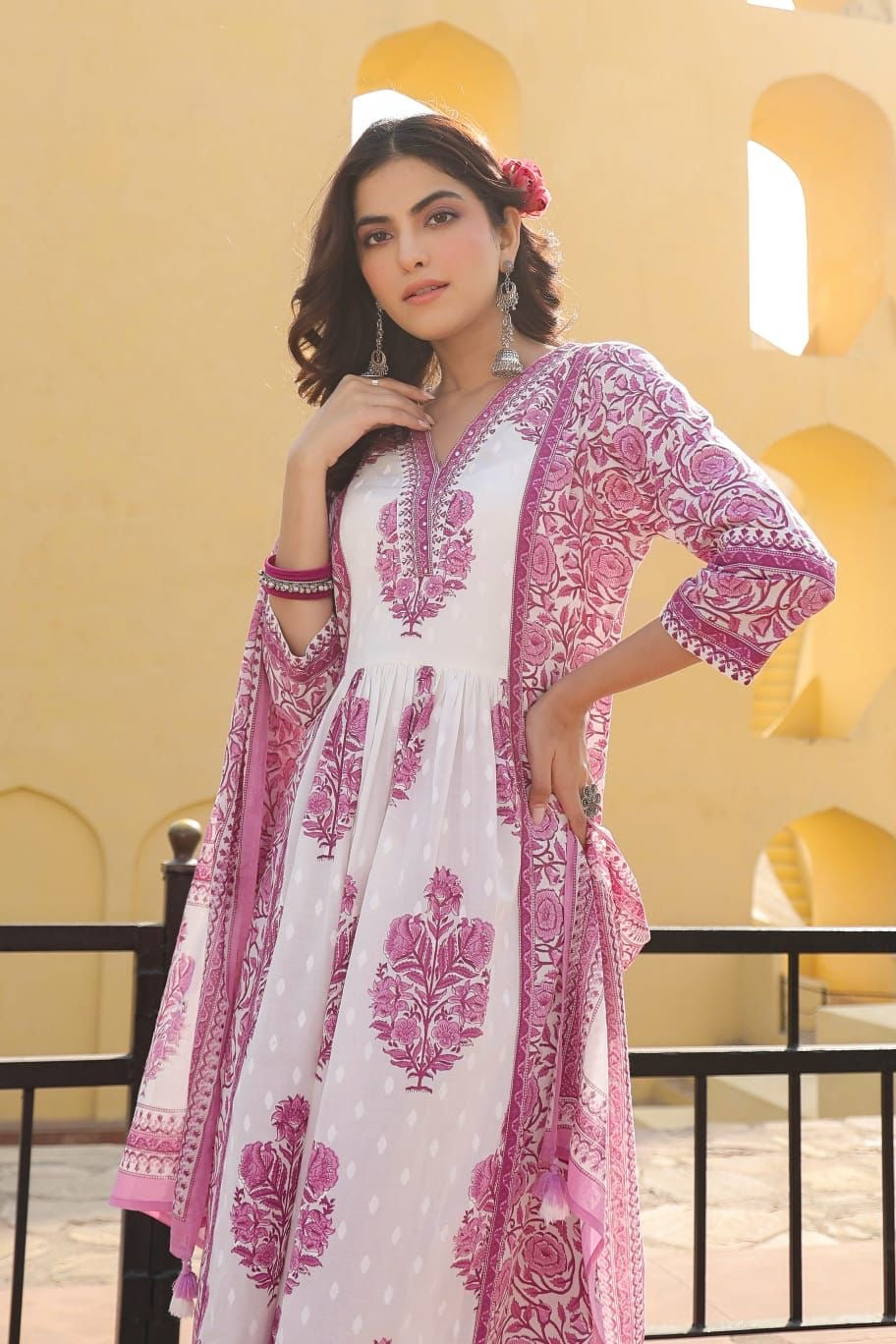 Blush Pink Cotton Suit Set