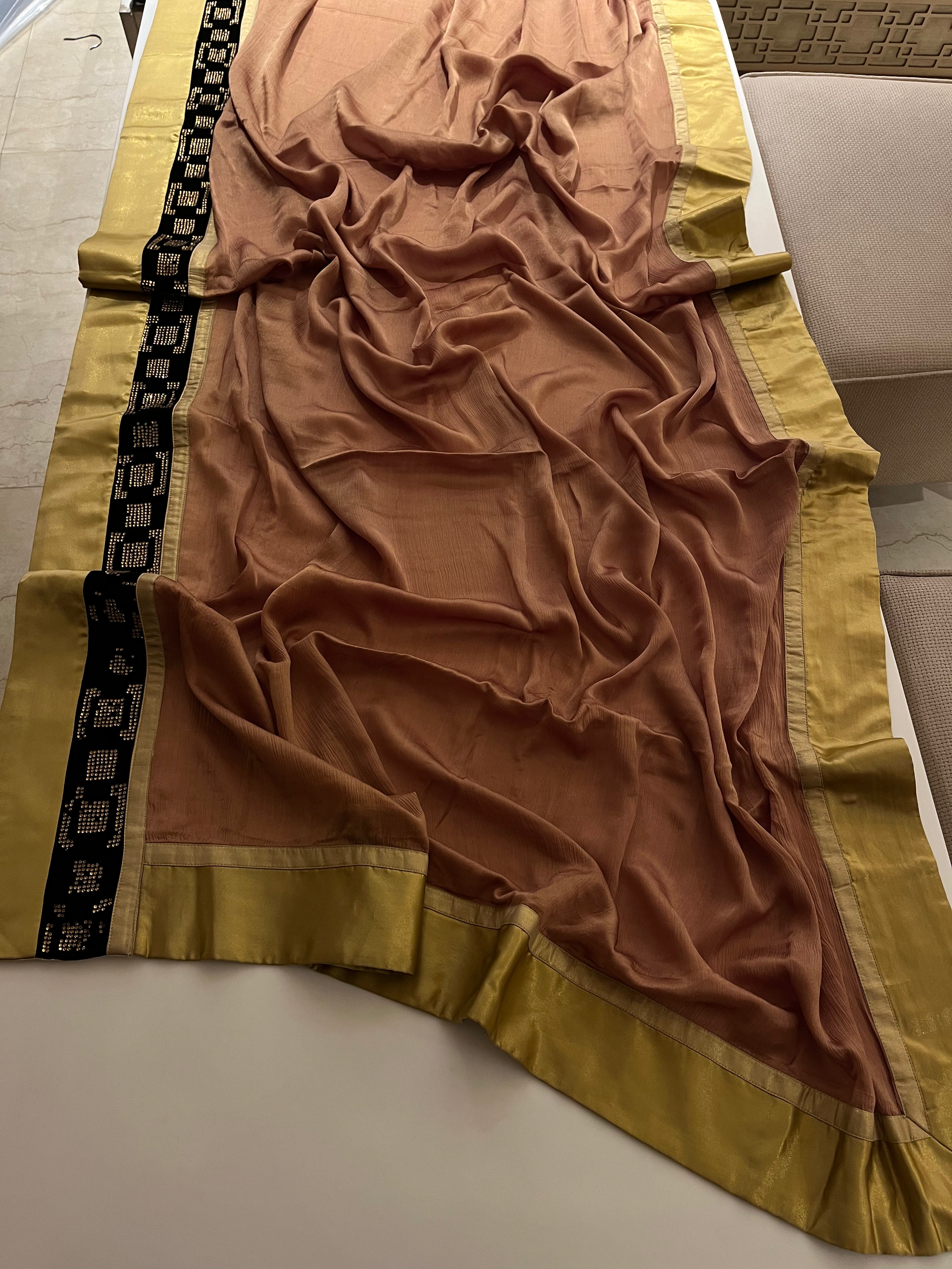Pure Platinum Chiffon Saree