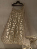 Golden Organza Lotus Lehenga Set