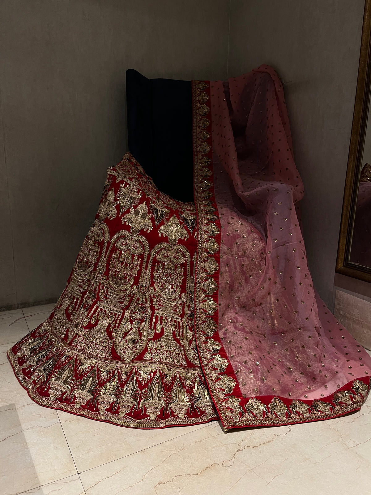 Velvet Bridal Lehenga