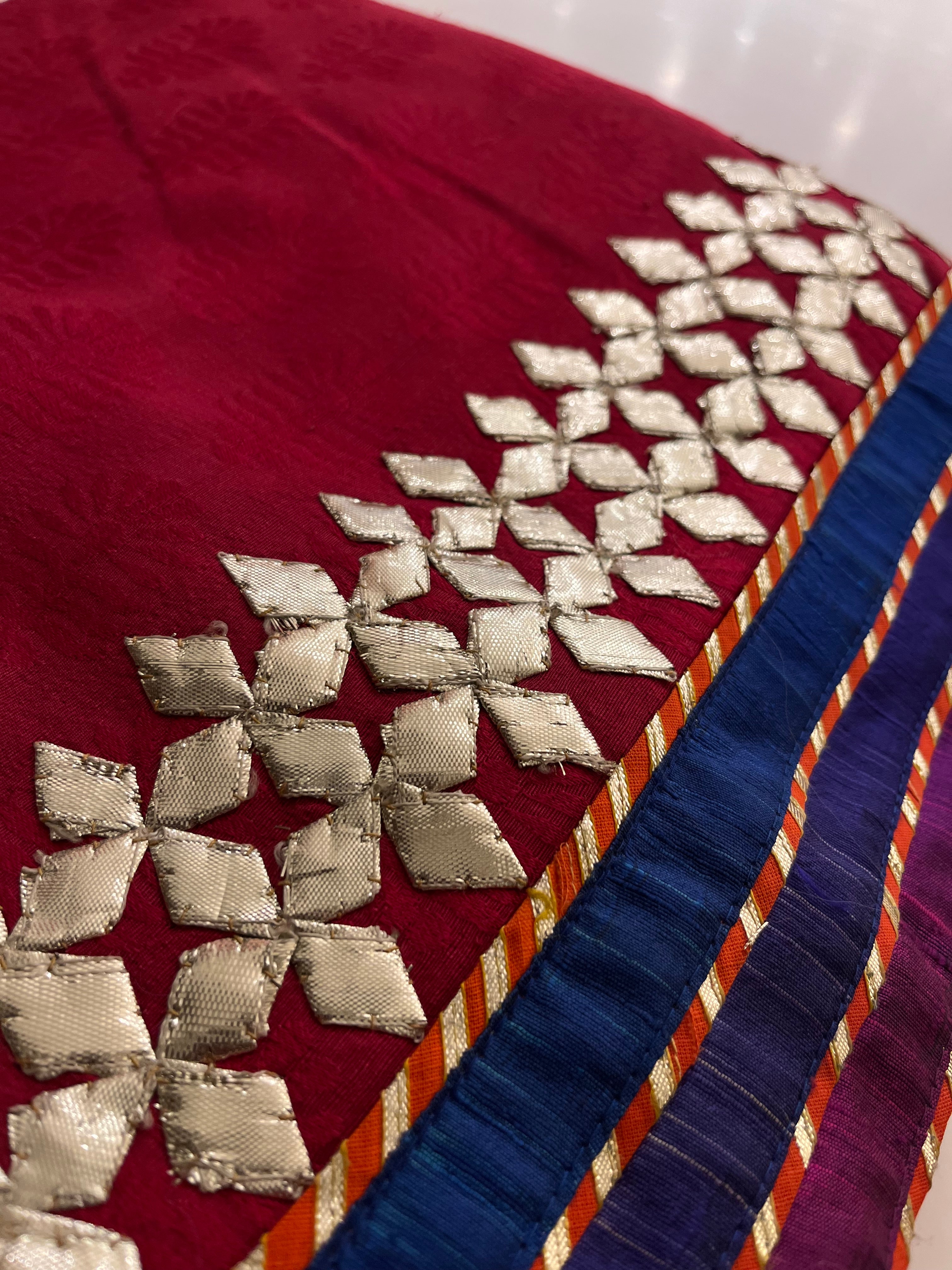 traditional kaccha gotta handwork saree