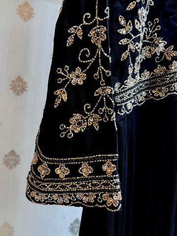 Black Alia Cut Anarkali