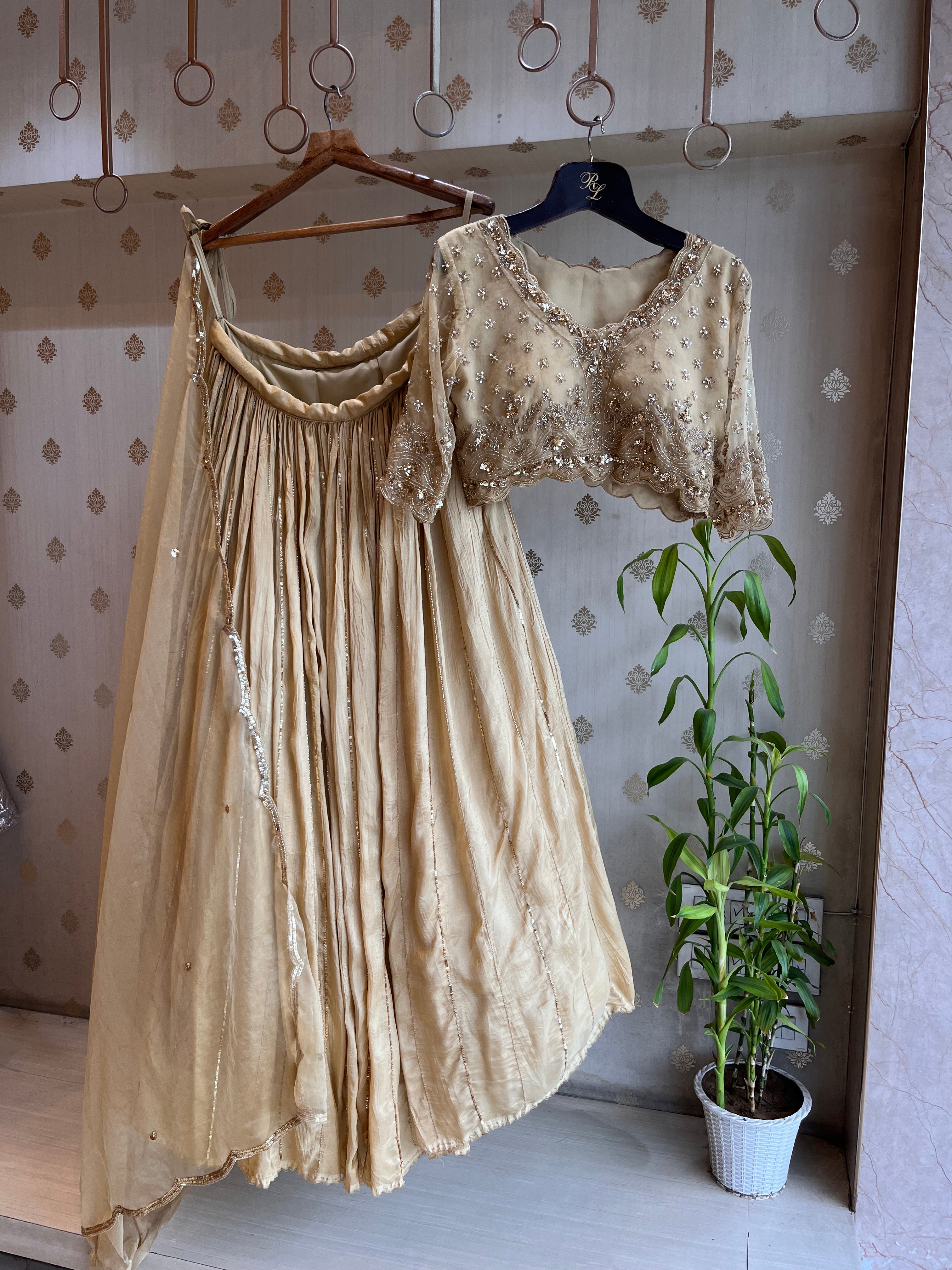 Golden Glam Light Lehenga Set