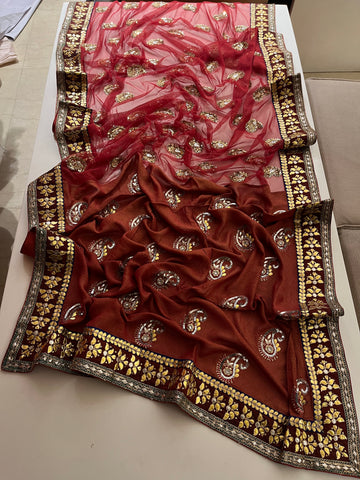 Half & Half Net Saree