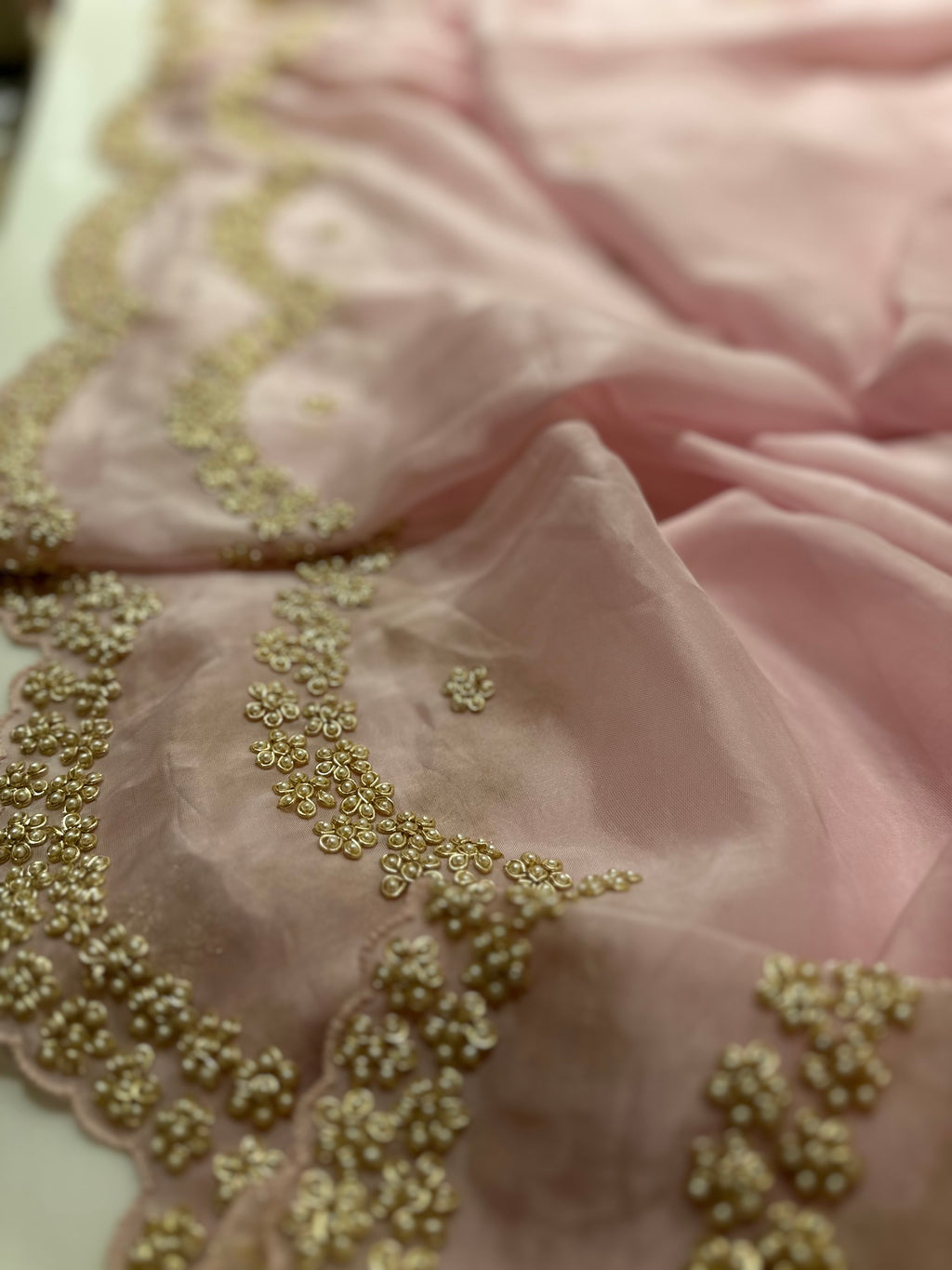 Lotus Pearl Pink Saree