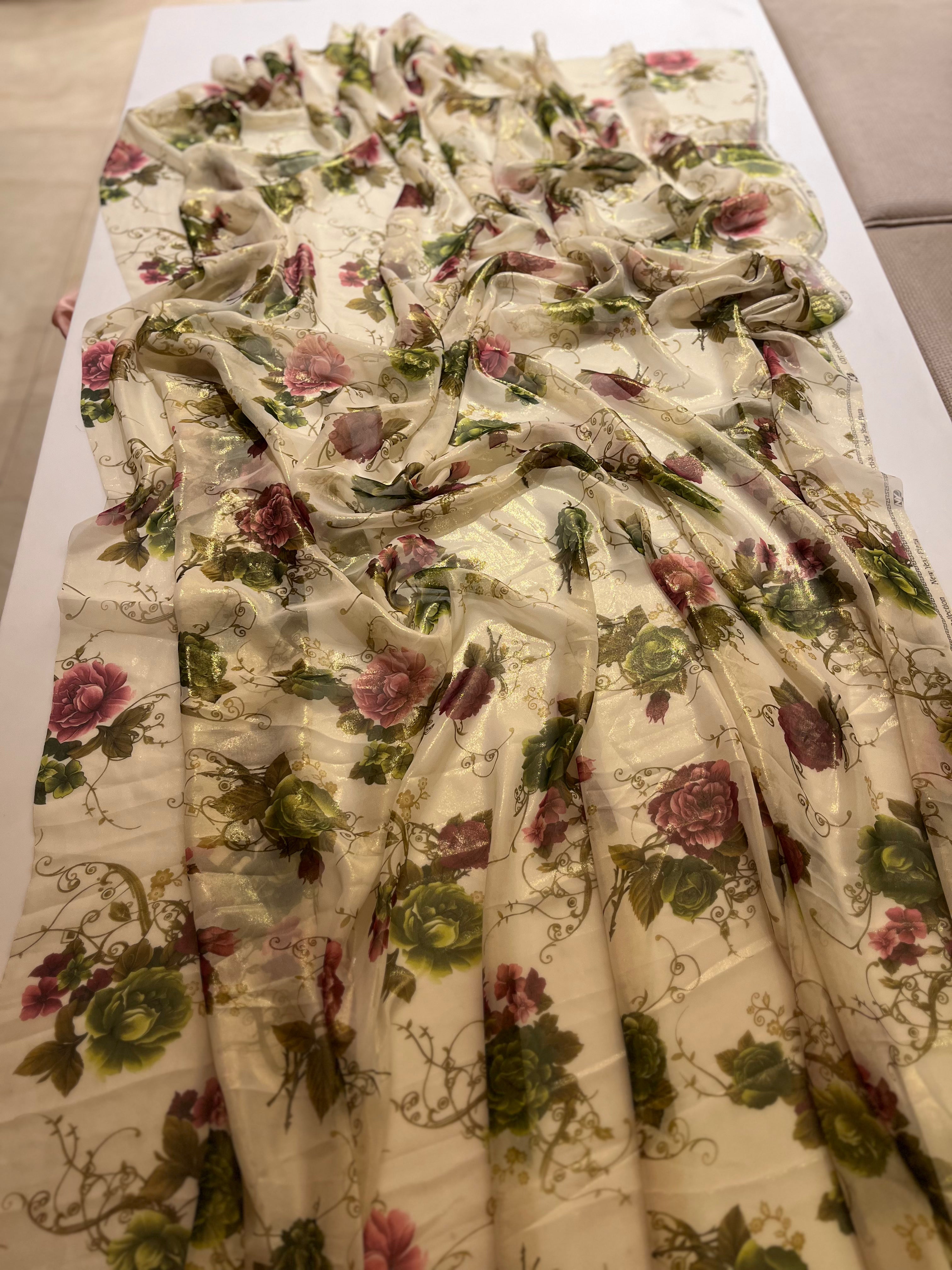 Pure Chiffon Glam Floral saree