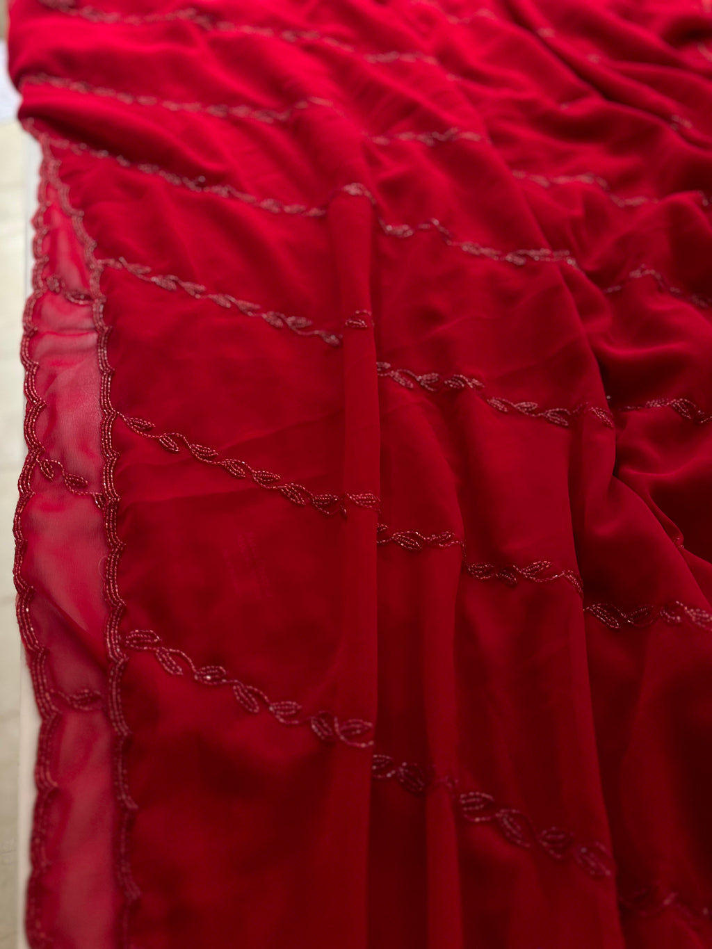 Red Georgette Saree