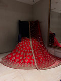 bridal red sequins lehenga set