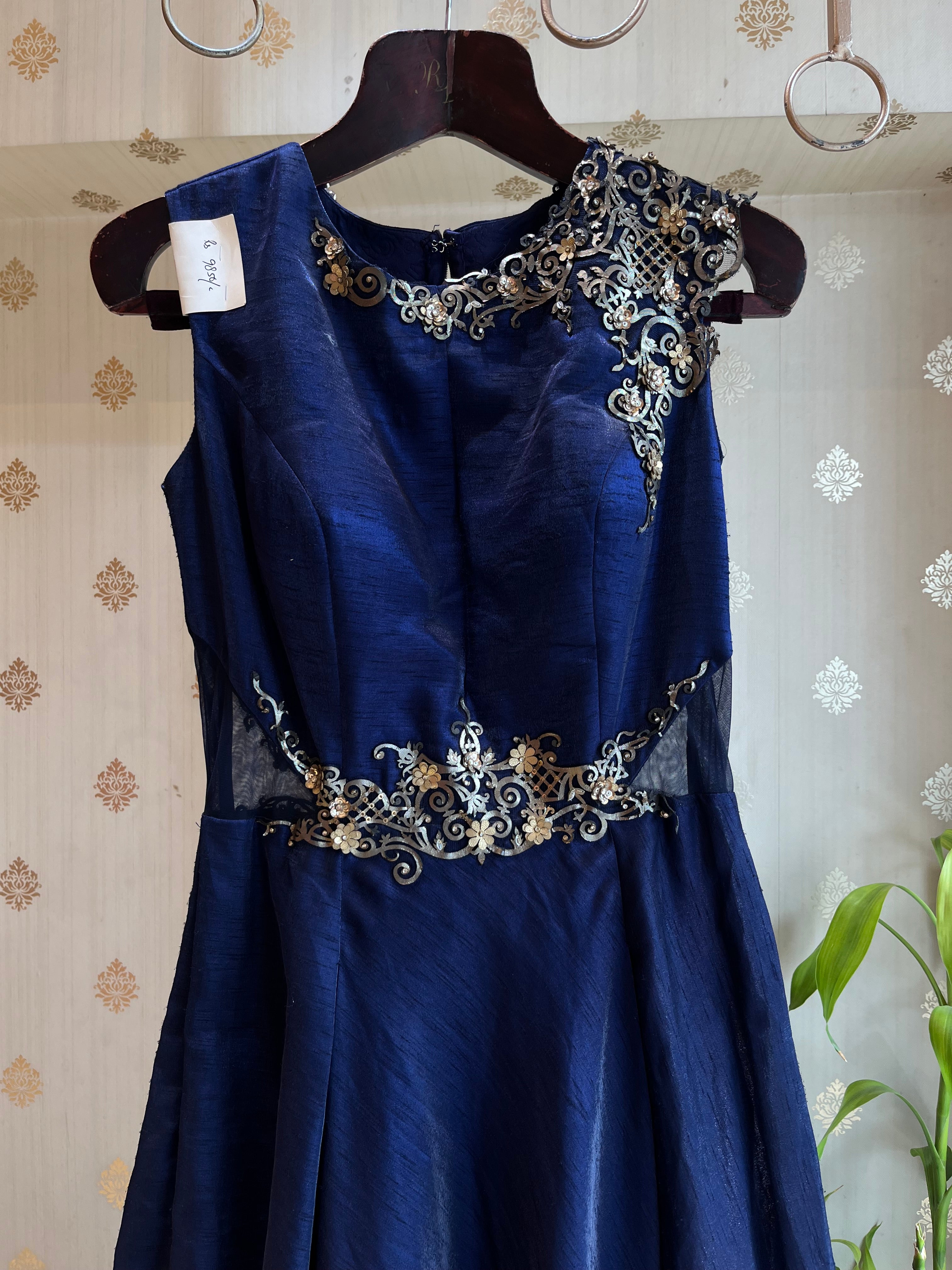 Navy Silk Gown