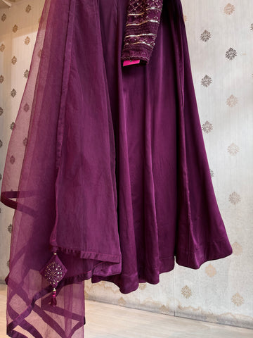 Wine light Lehenga Set