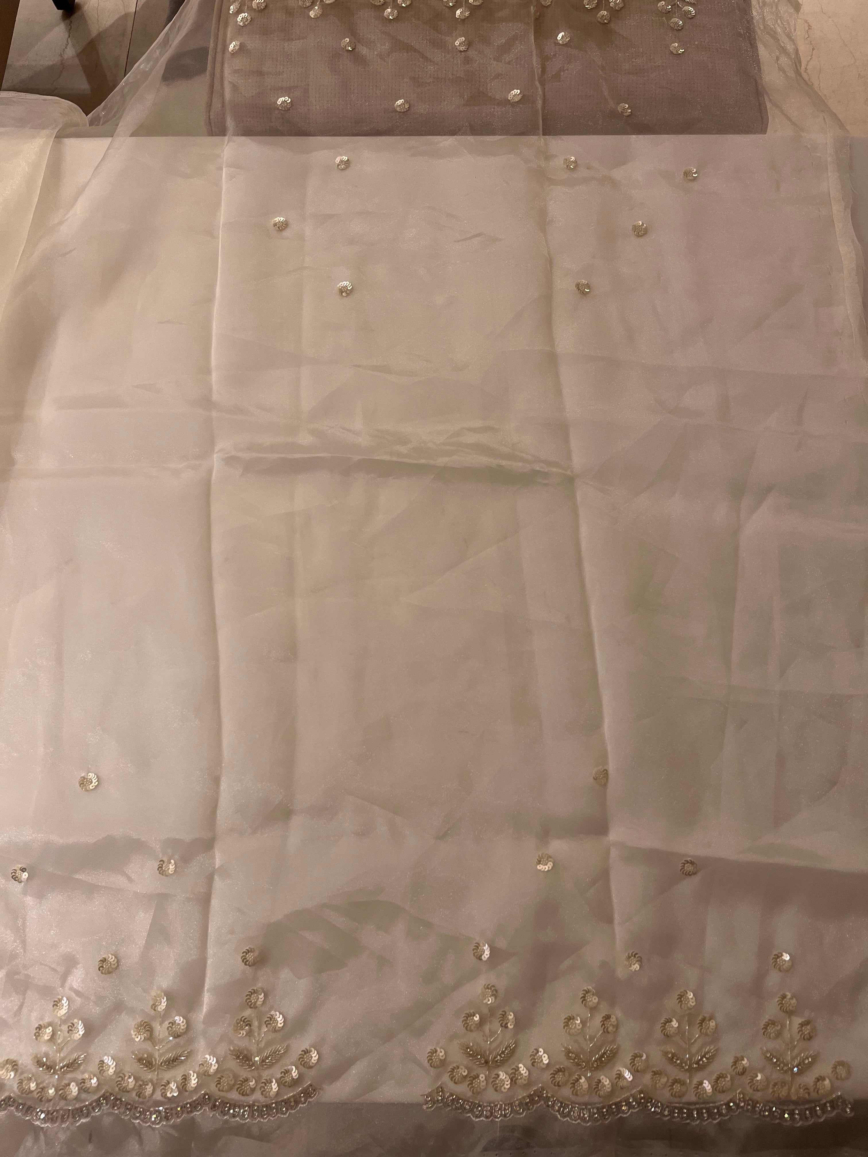 Ivory Aura pure organza saree