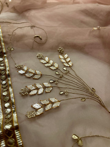 Gauri Lehenga set Peach Nude shade