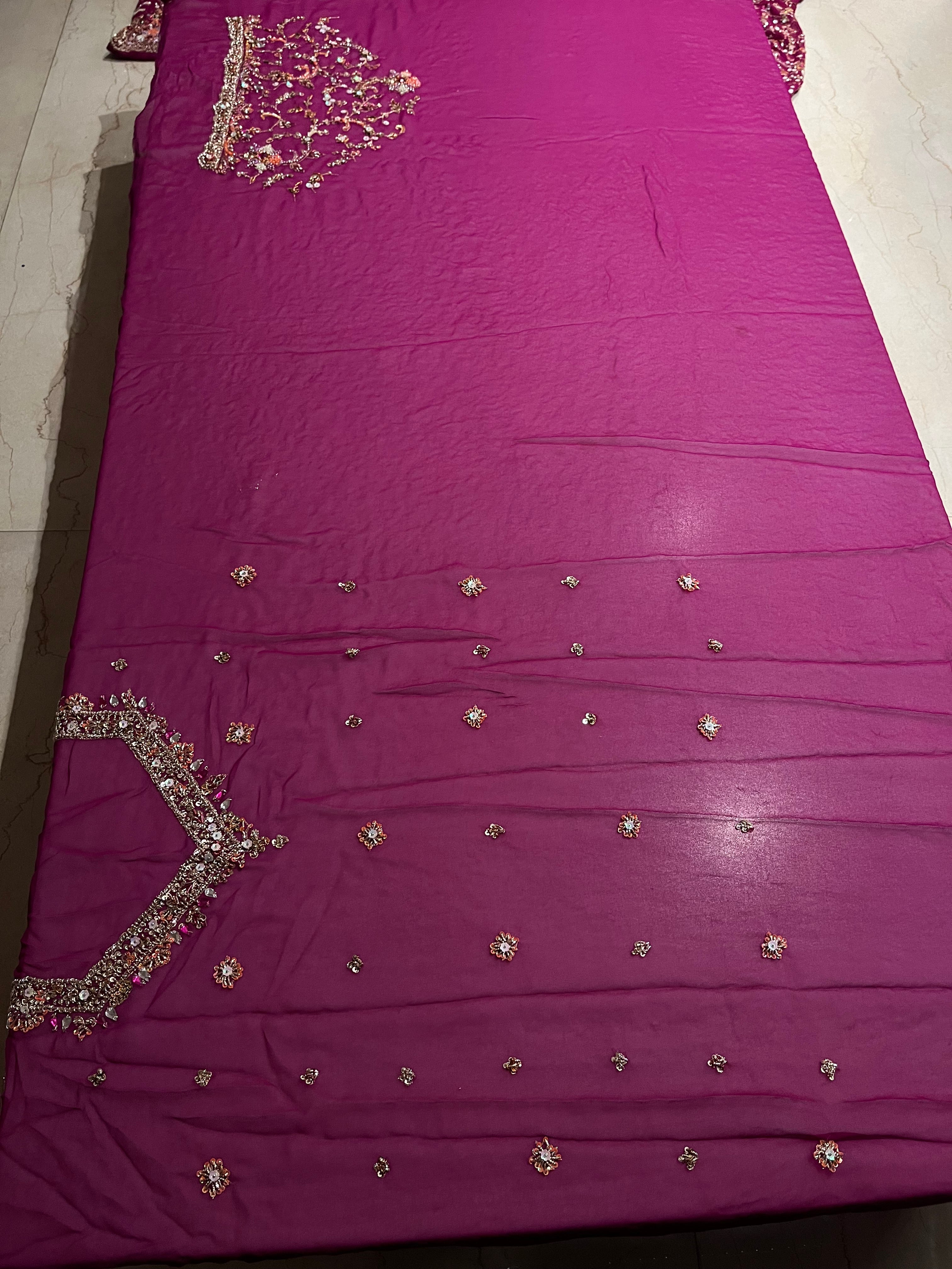 Bridal Magenta Jaipuri Lehenga Set