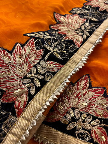 Tangerine Half-Half saree