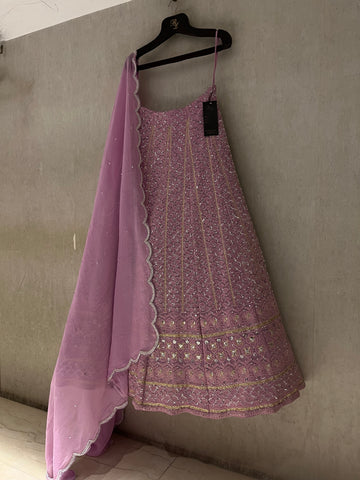 Pastel Pink Chikankari Lehenga Set