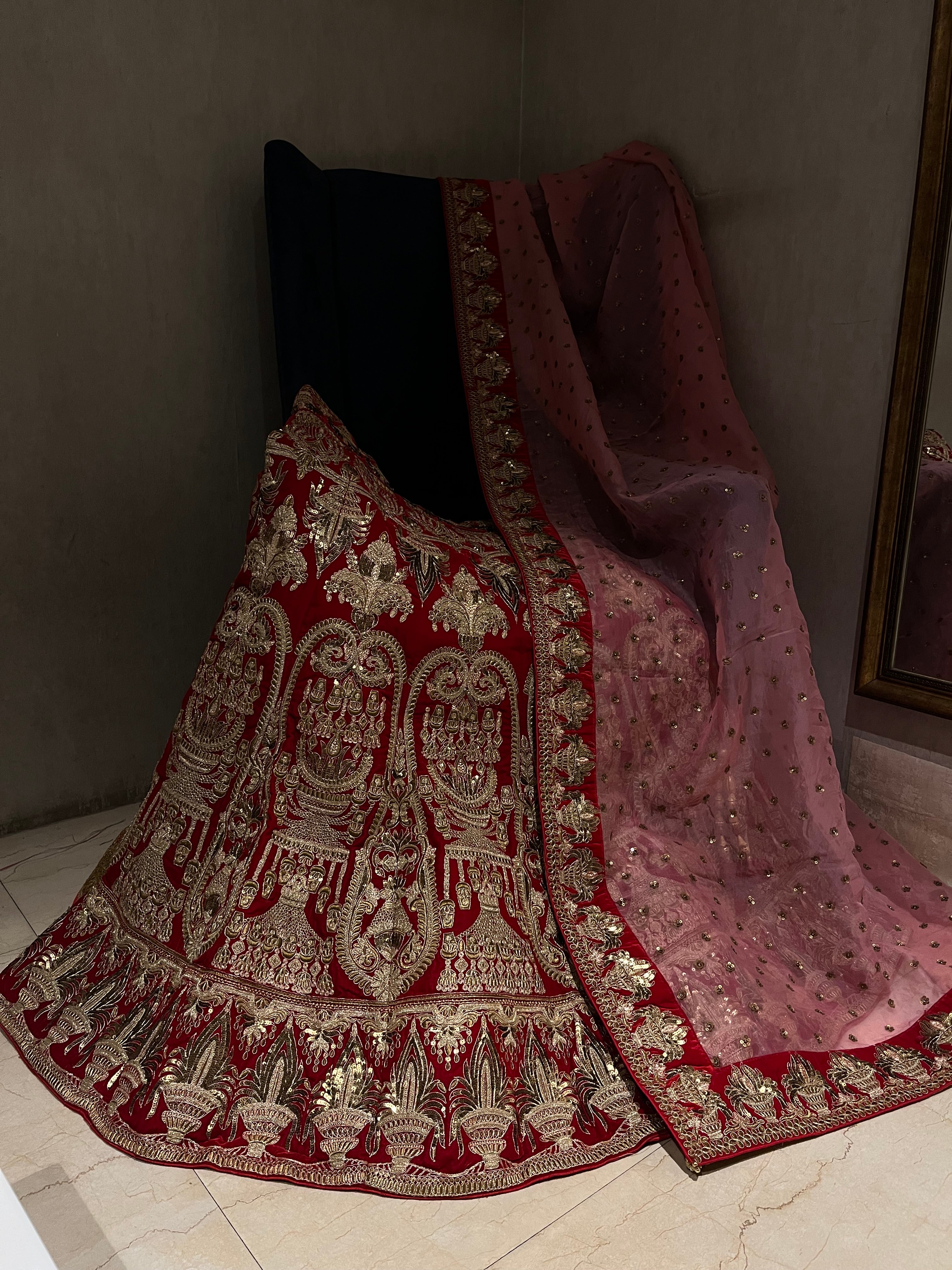 Velvet Bridal Lehenga