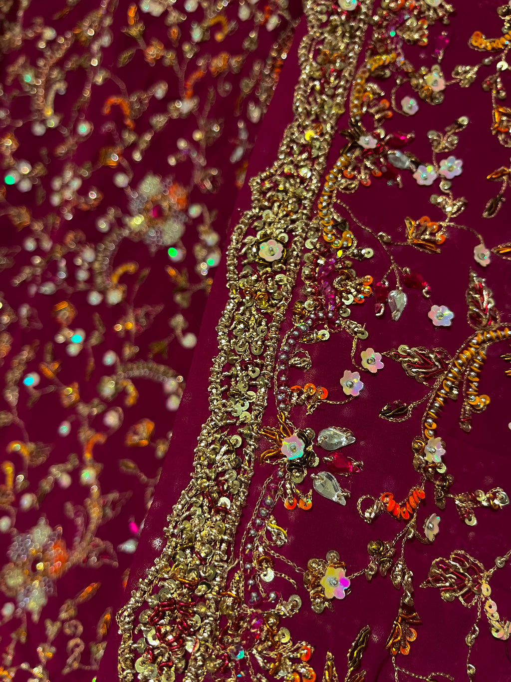 Bridal Magenta Jaipuri Lehenga Set