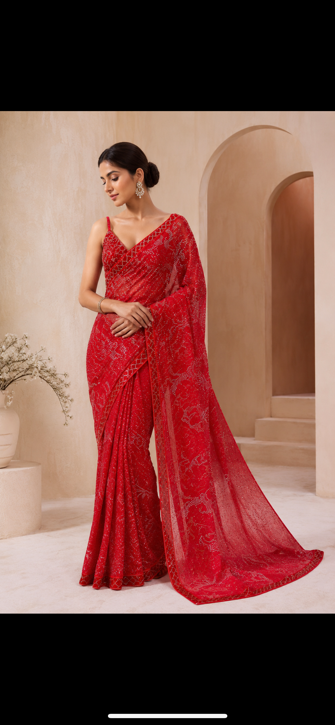 Red elegance saree