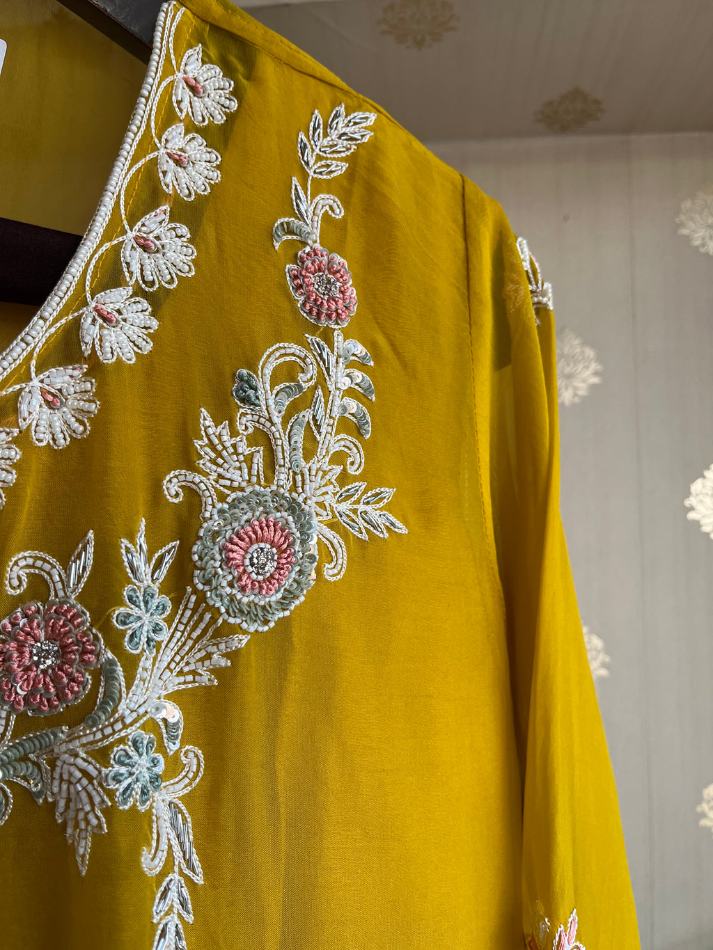 Mustard Organza suit