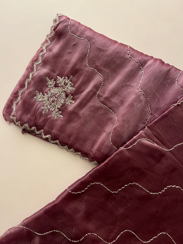 Mauve Gloss Tissue saree