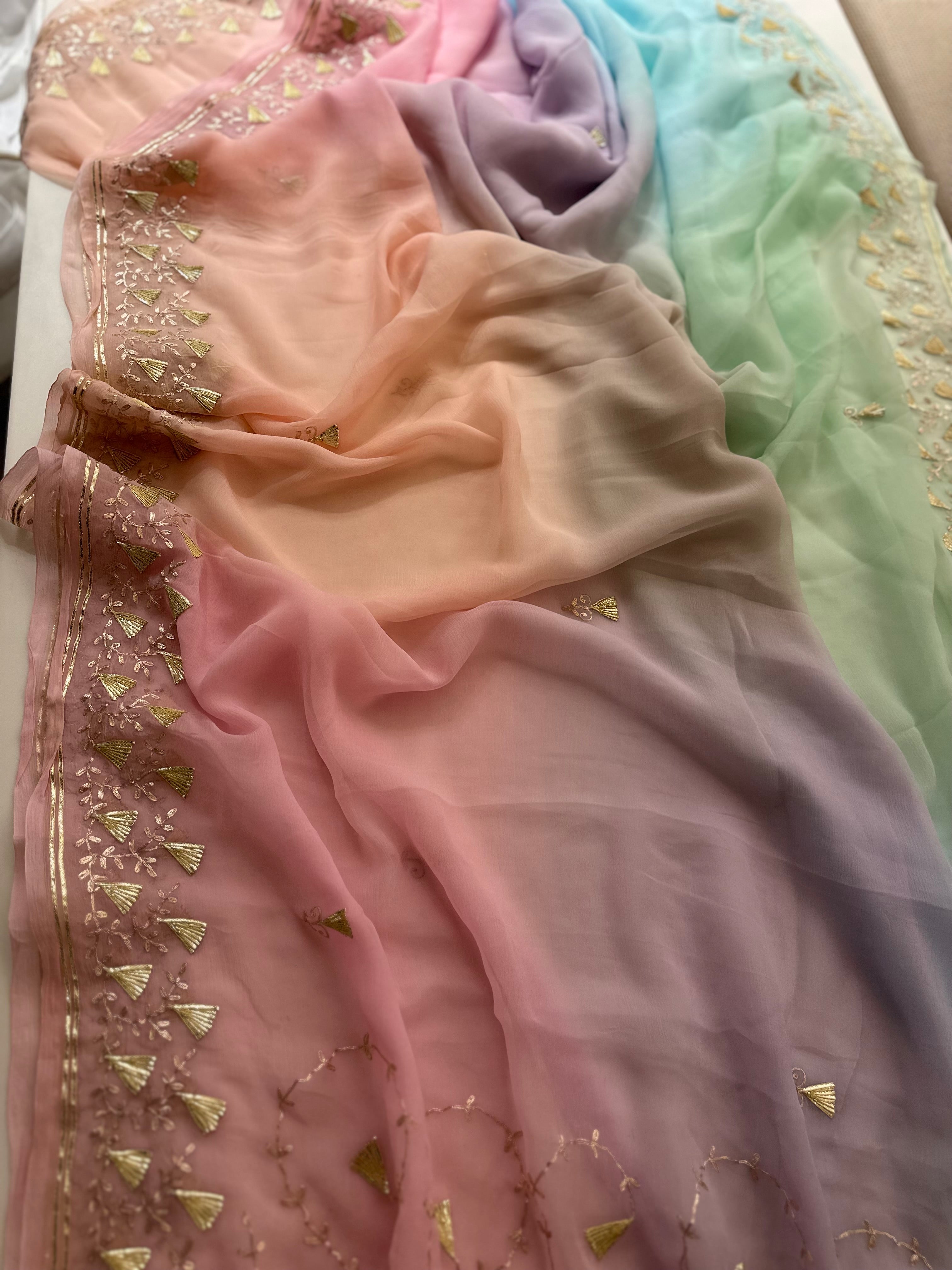 Satrangi Gotapatti saree