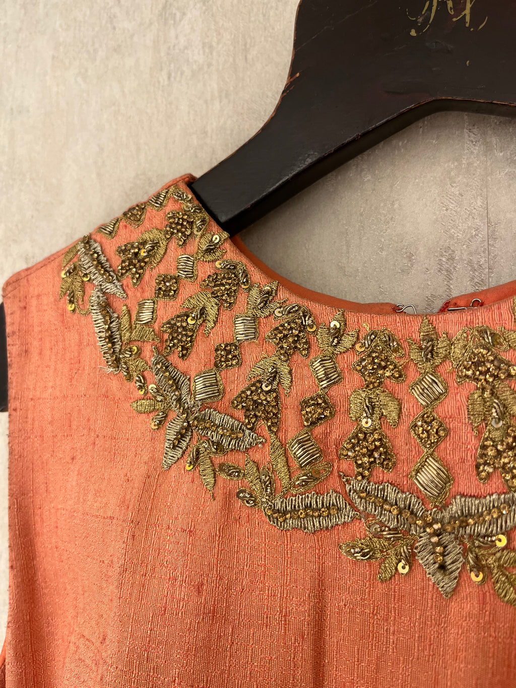 Peach Silk Gown