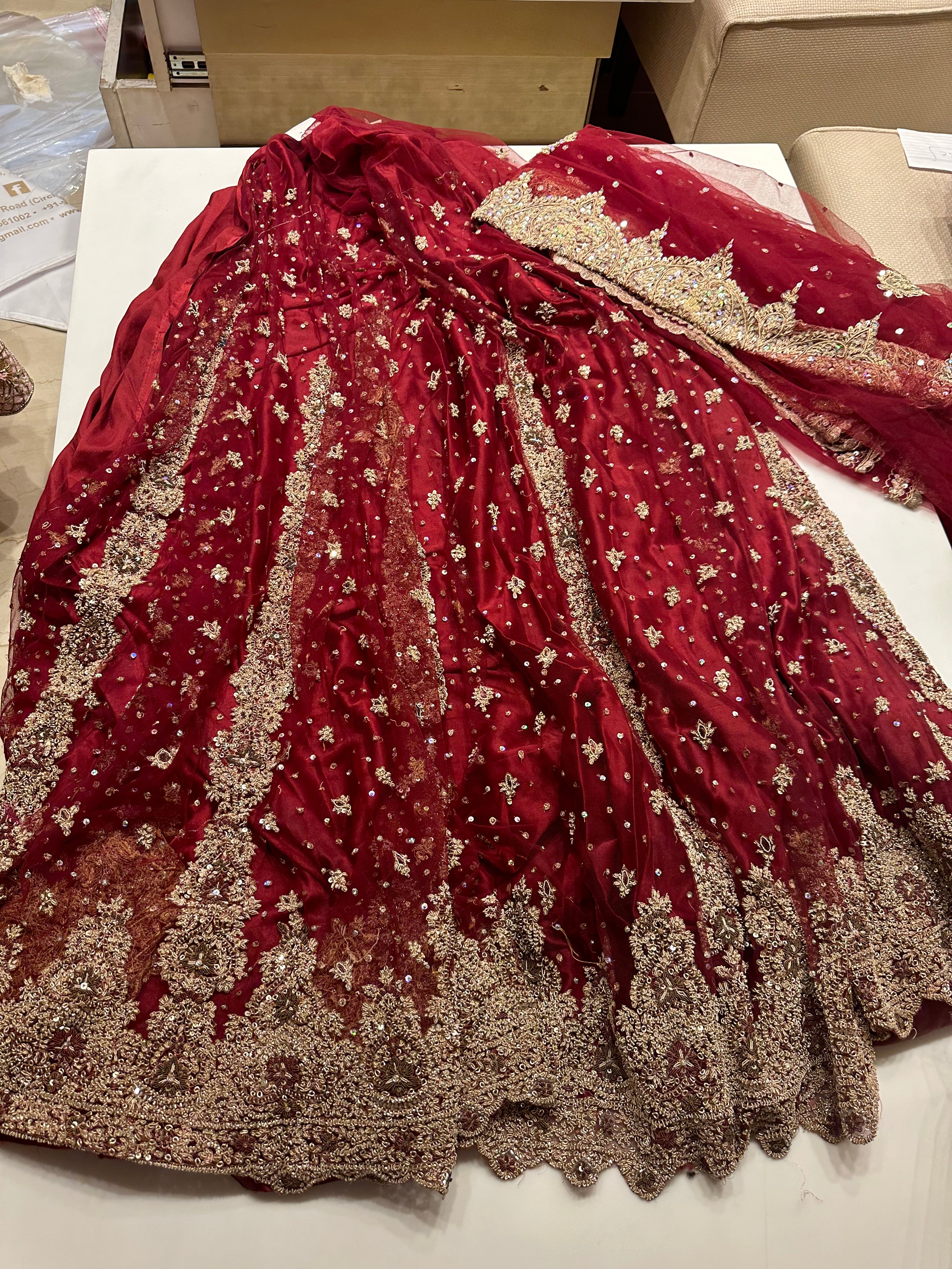 Nazakat Fine Zardozi handwork net lehenga and dupatta