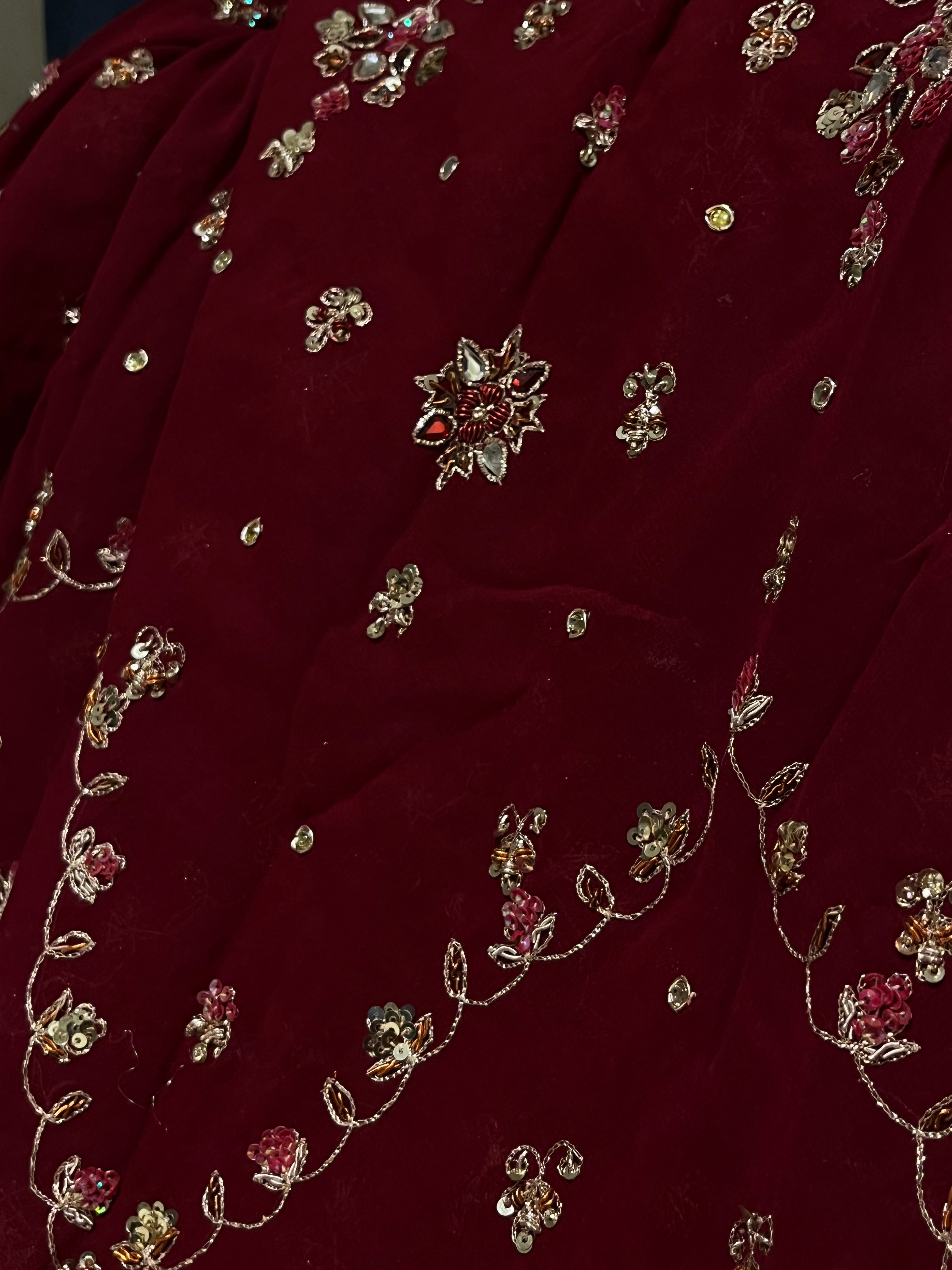 Traditional Deep Red Bridal Lehenga