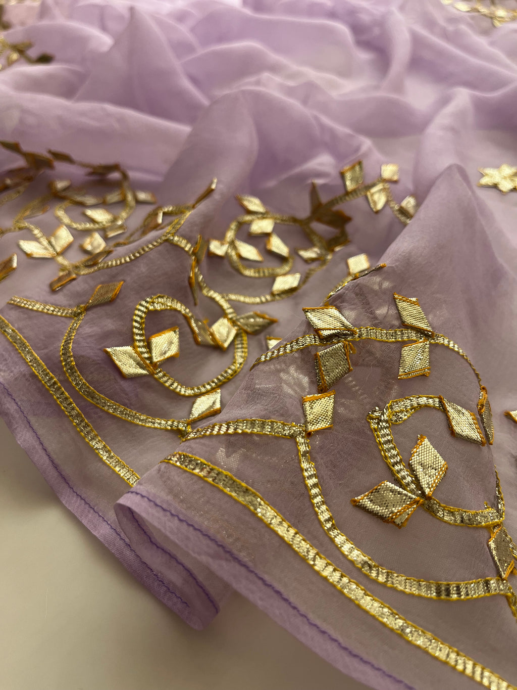 Lavender katcha gotapatti saree