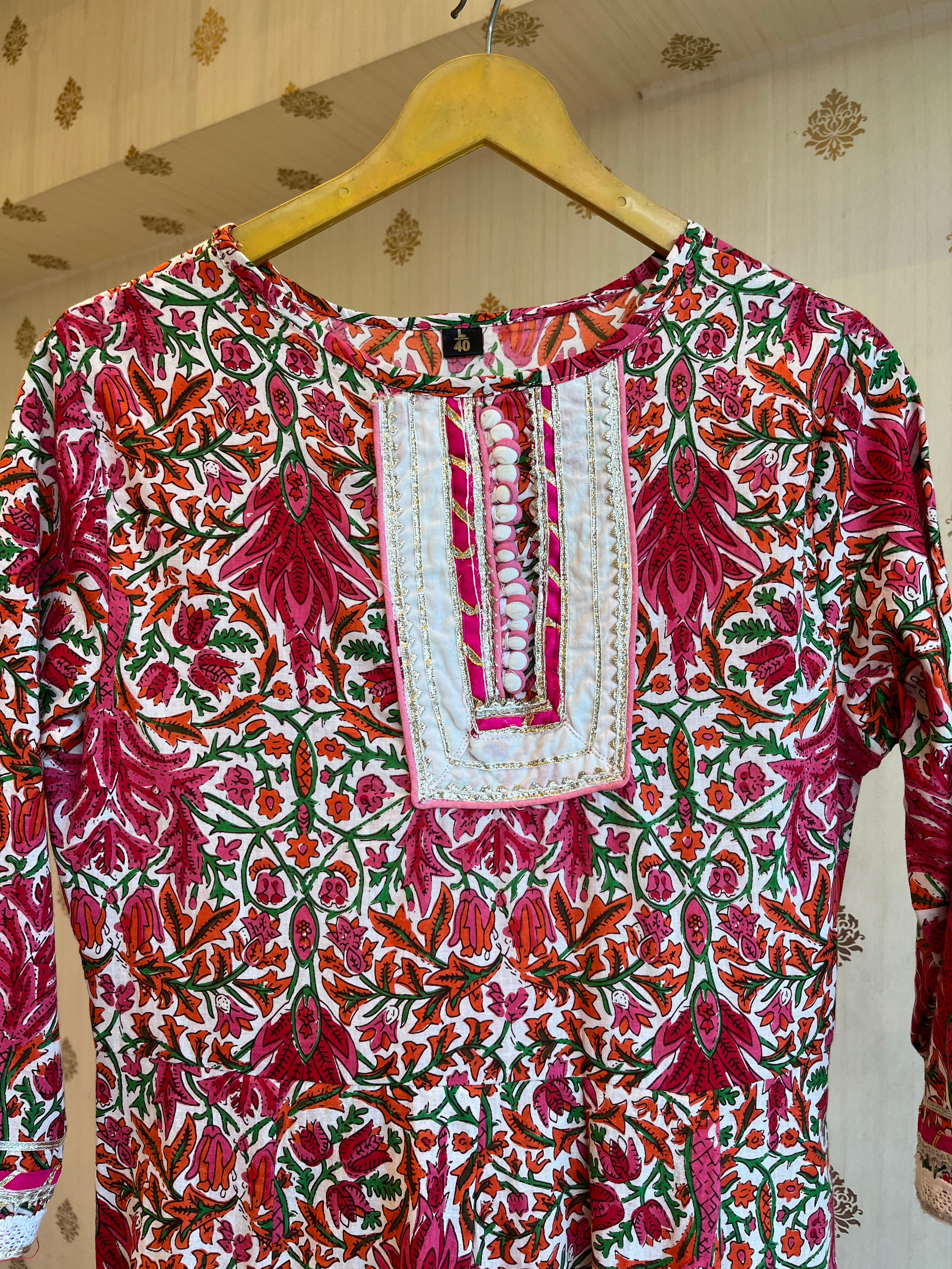 Pink Floral Kurti