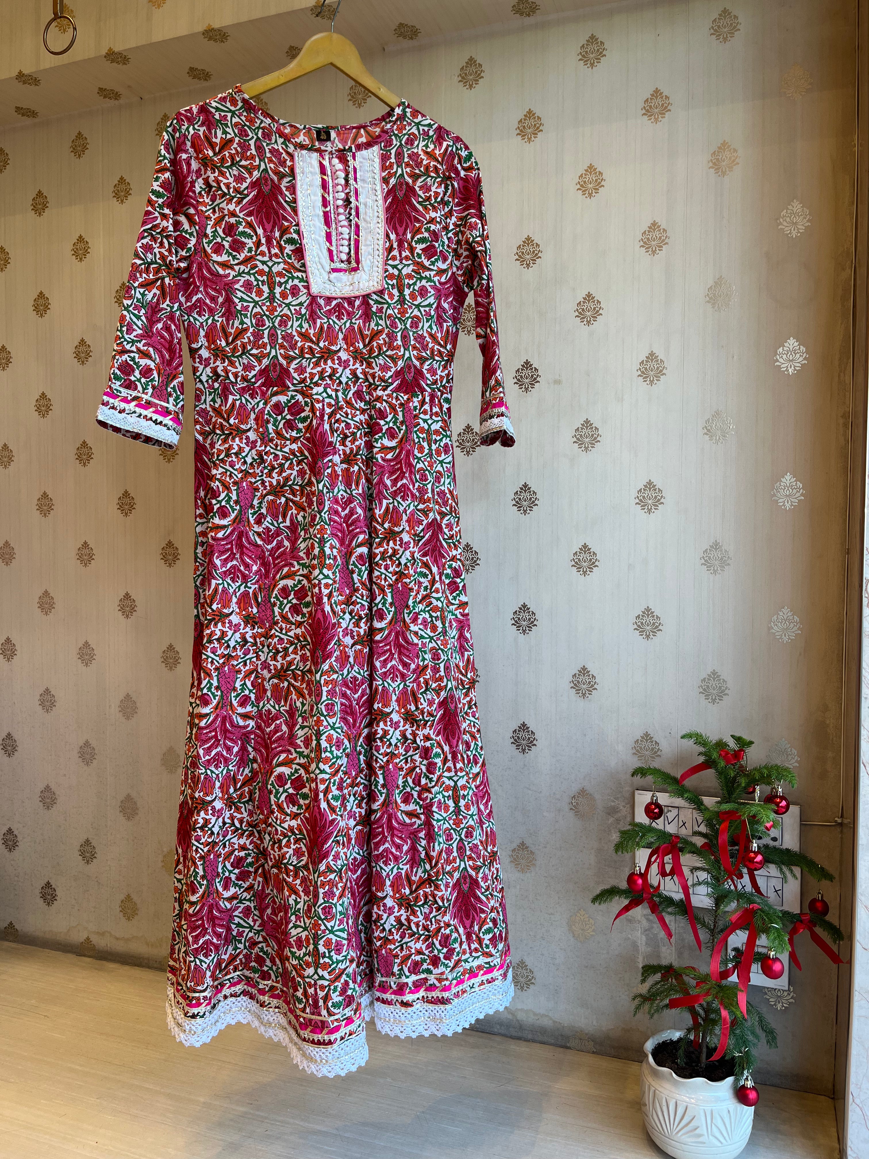 Pink Floral Kurti