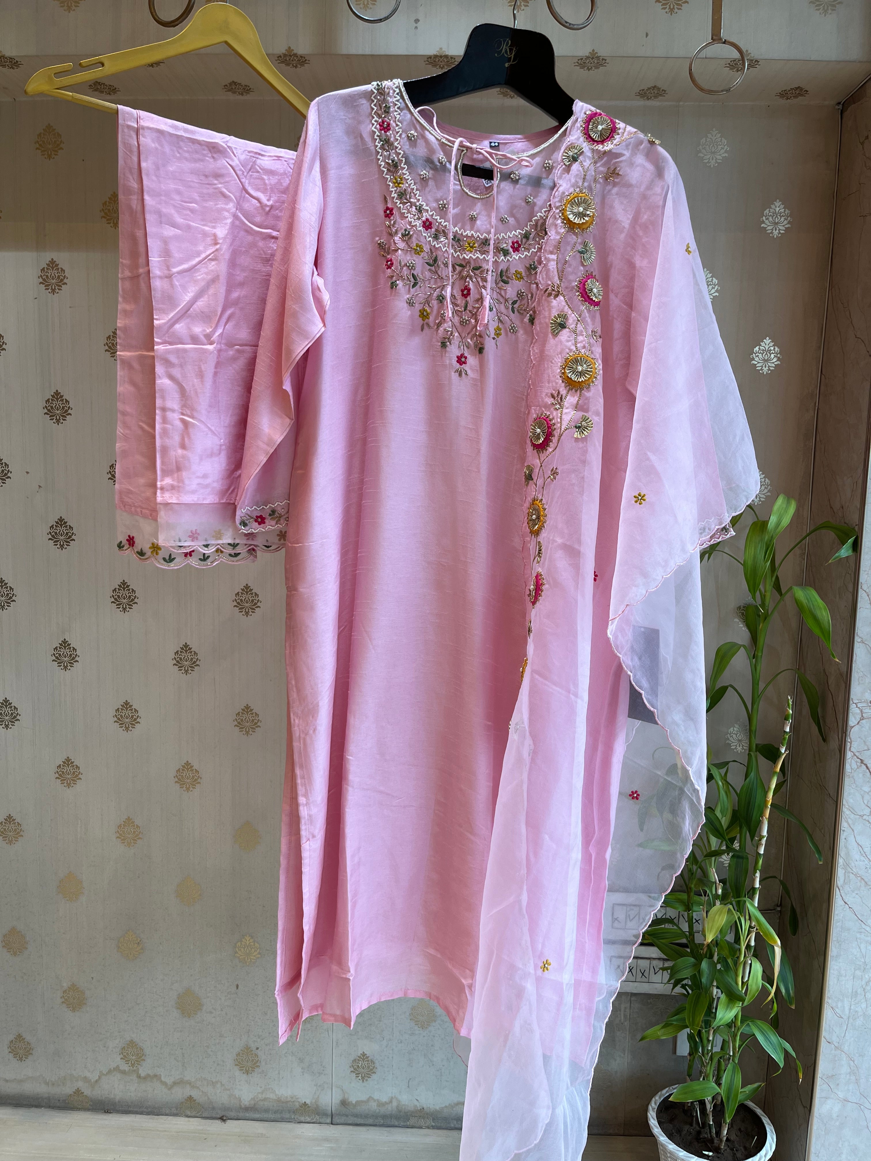 Baby Pink Straight Suit Set