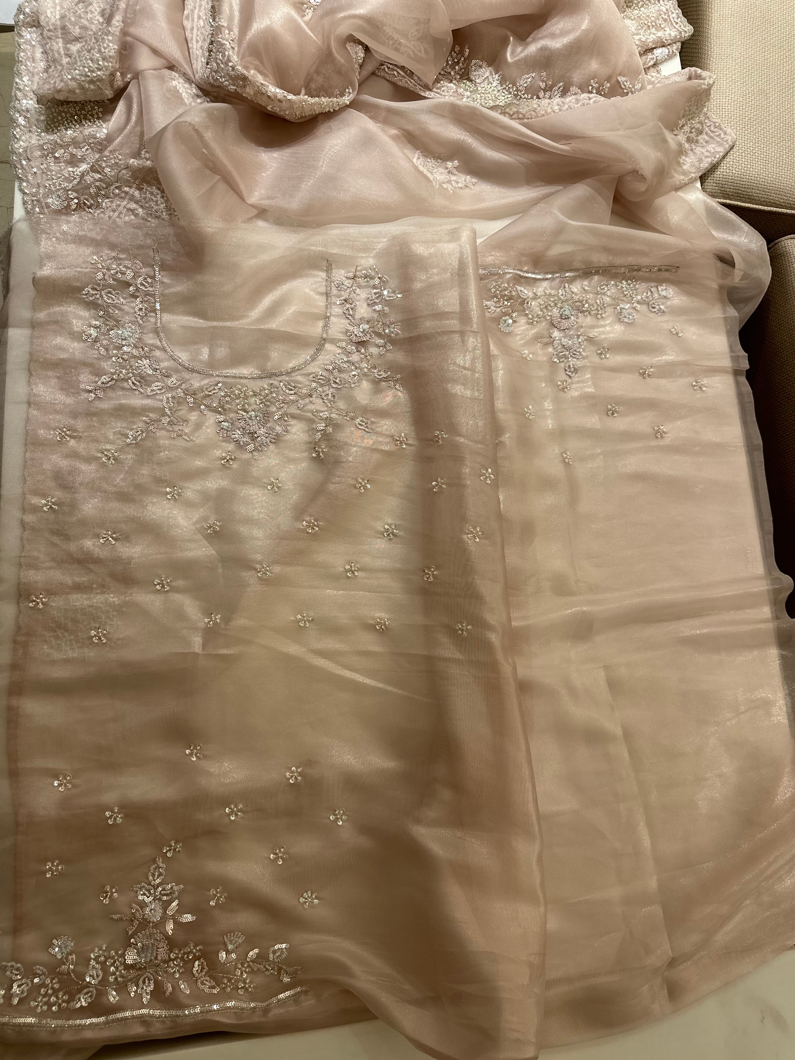 Rose Gold Tissue saree