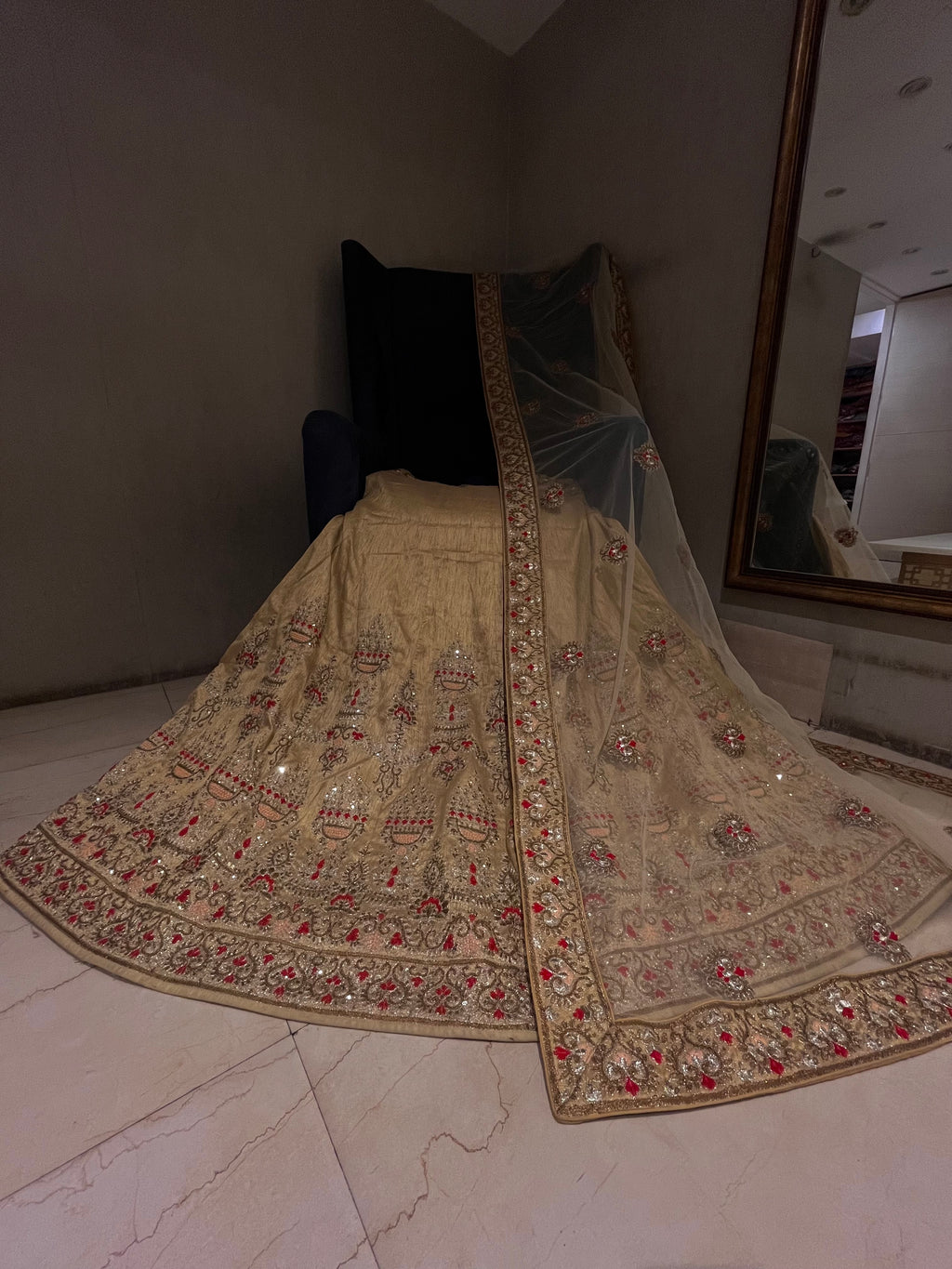 Golden Beige Lehenga set