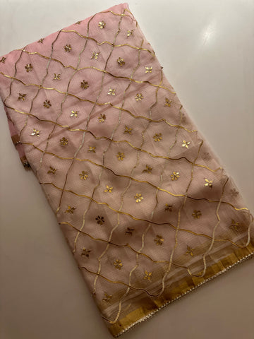 Lotus pink kotasilk saree