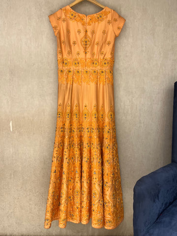 Peach Dola Silk Gown