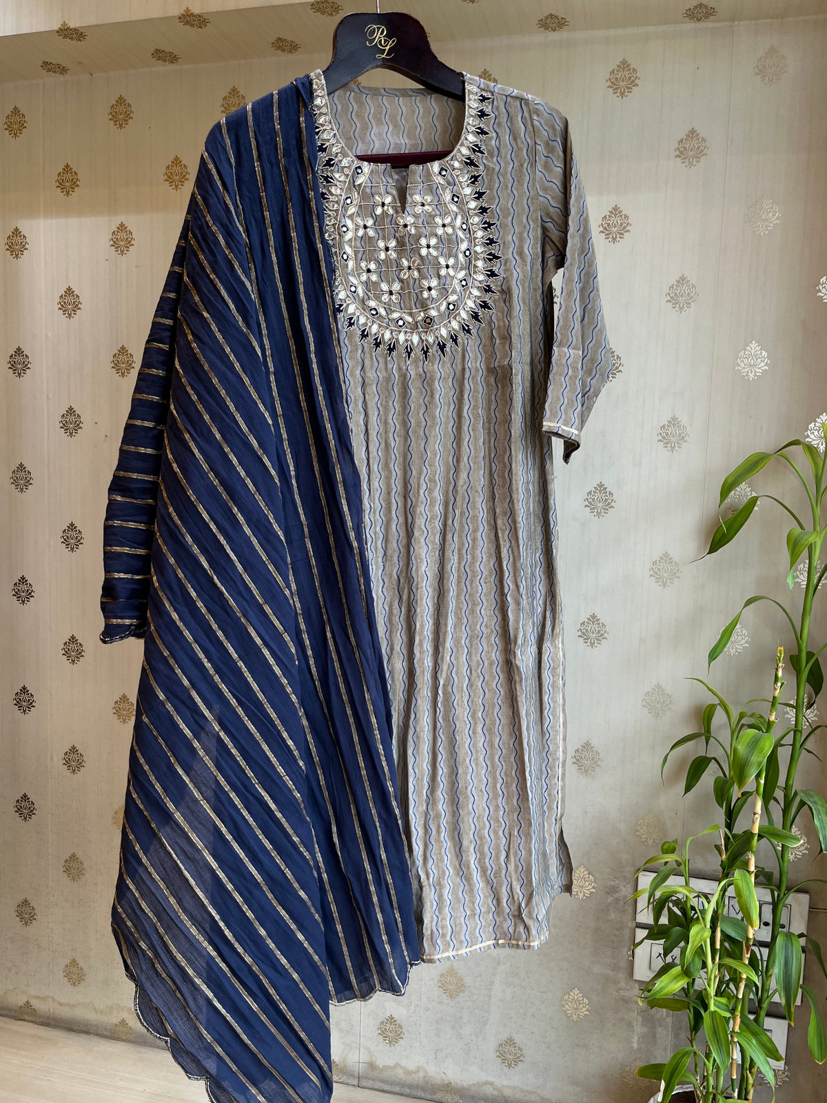 Wave Print Cotton Kurta