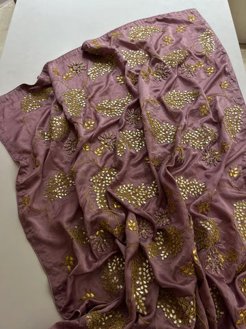 Mauve Pink Heavy Silk saree