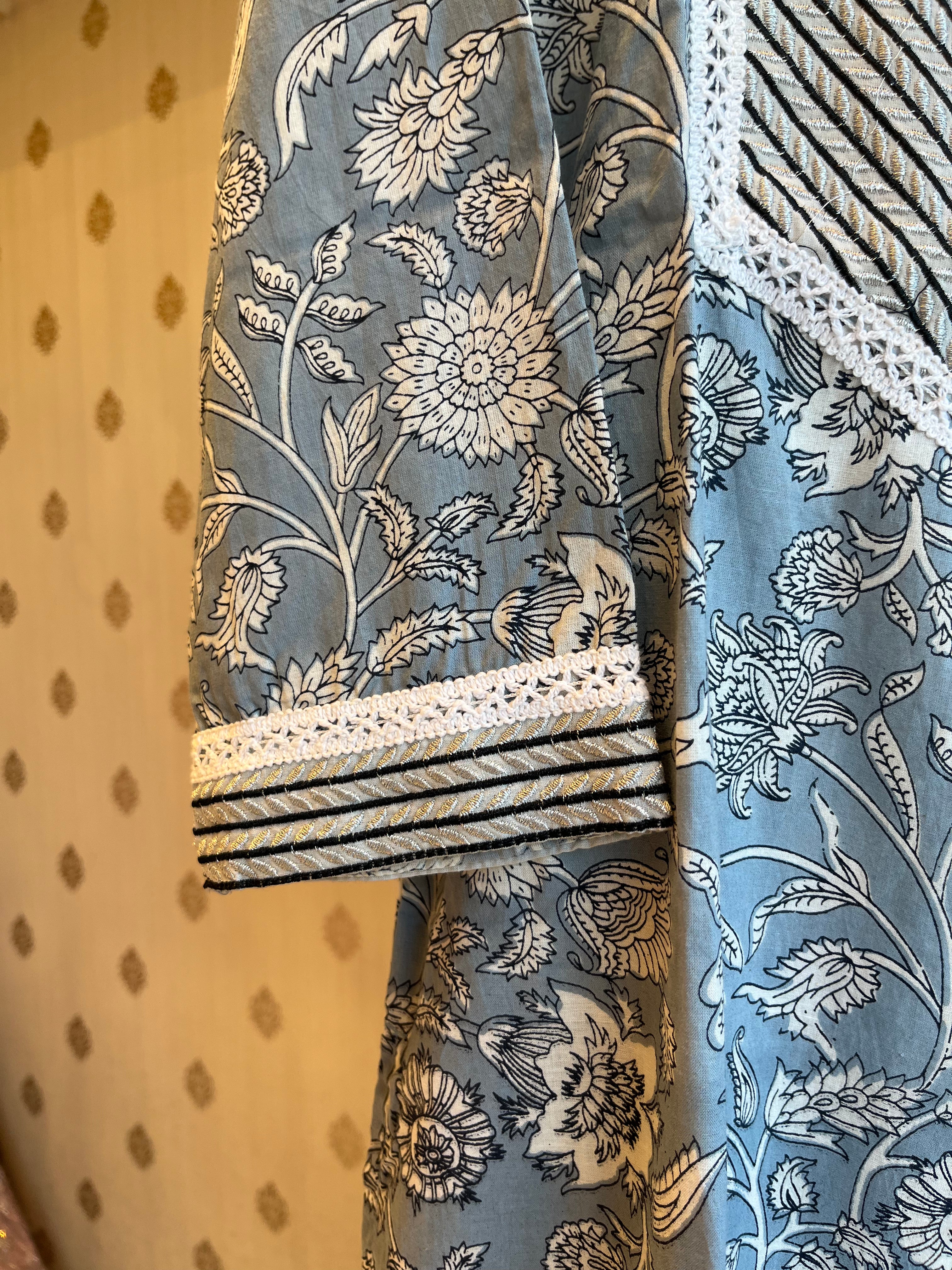Blue Flora Cotton Set