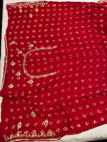 Pure Gajji silk chokad saree
